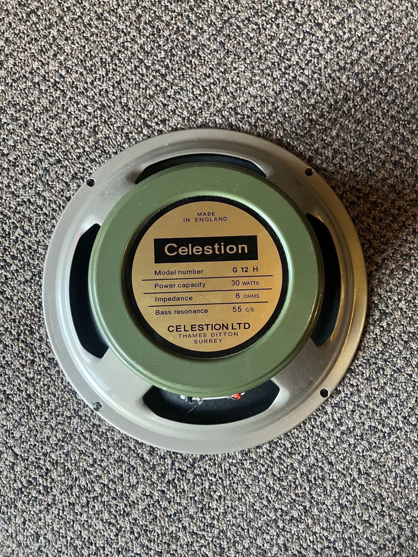 Celestion G12H -- 30 watts 8ohm 12" Greenback Heritage Series