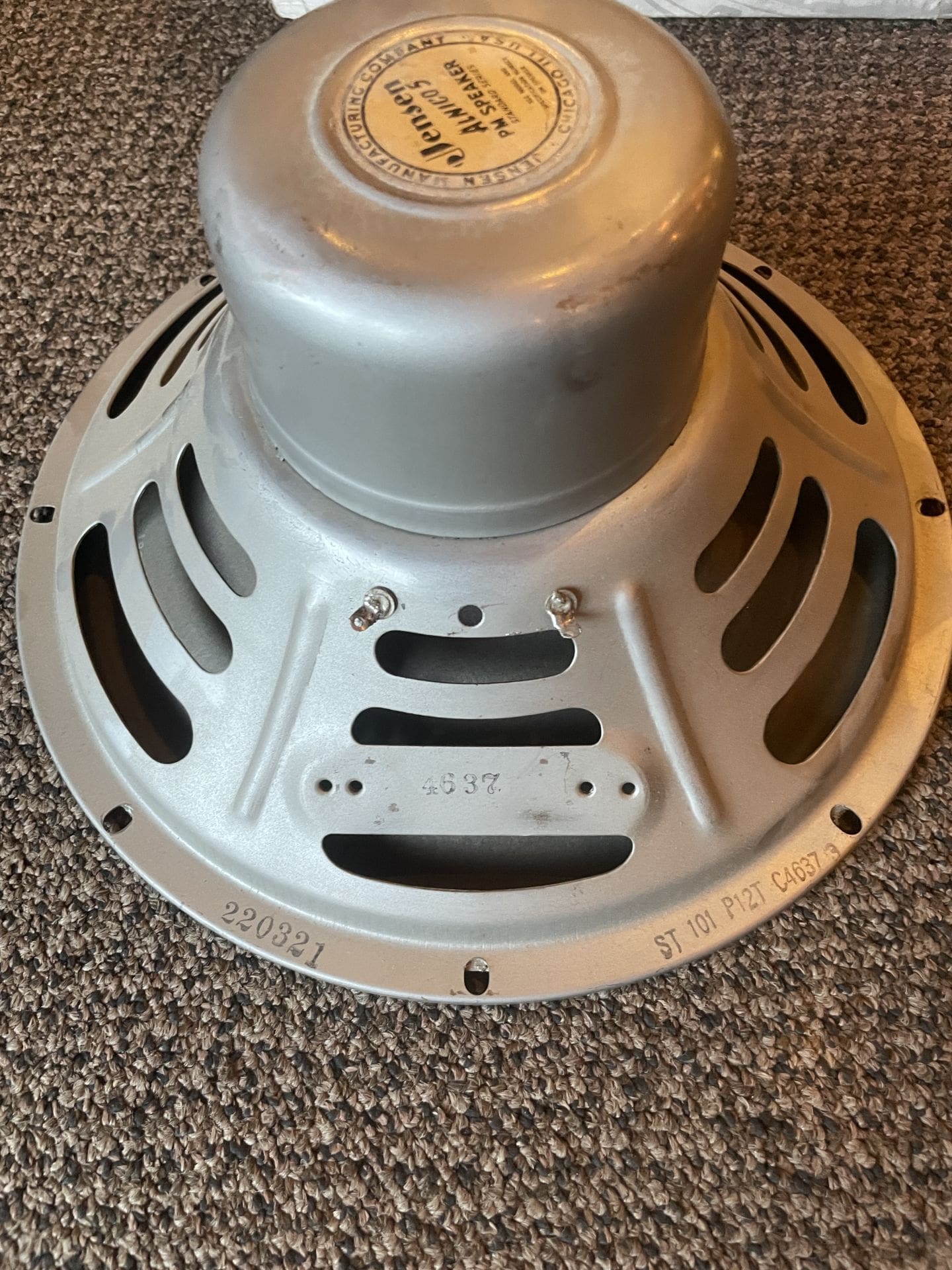 Jensen P12T 12″ Vintage Alnico 5 PM 8Ohm Speaker 1956 Silver – LA
