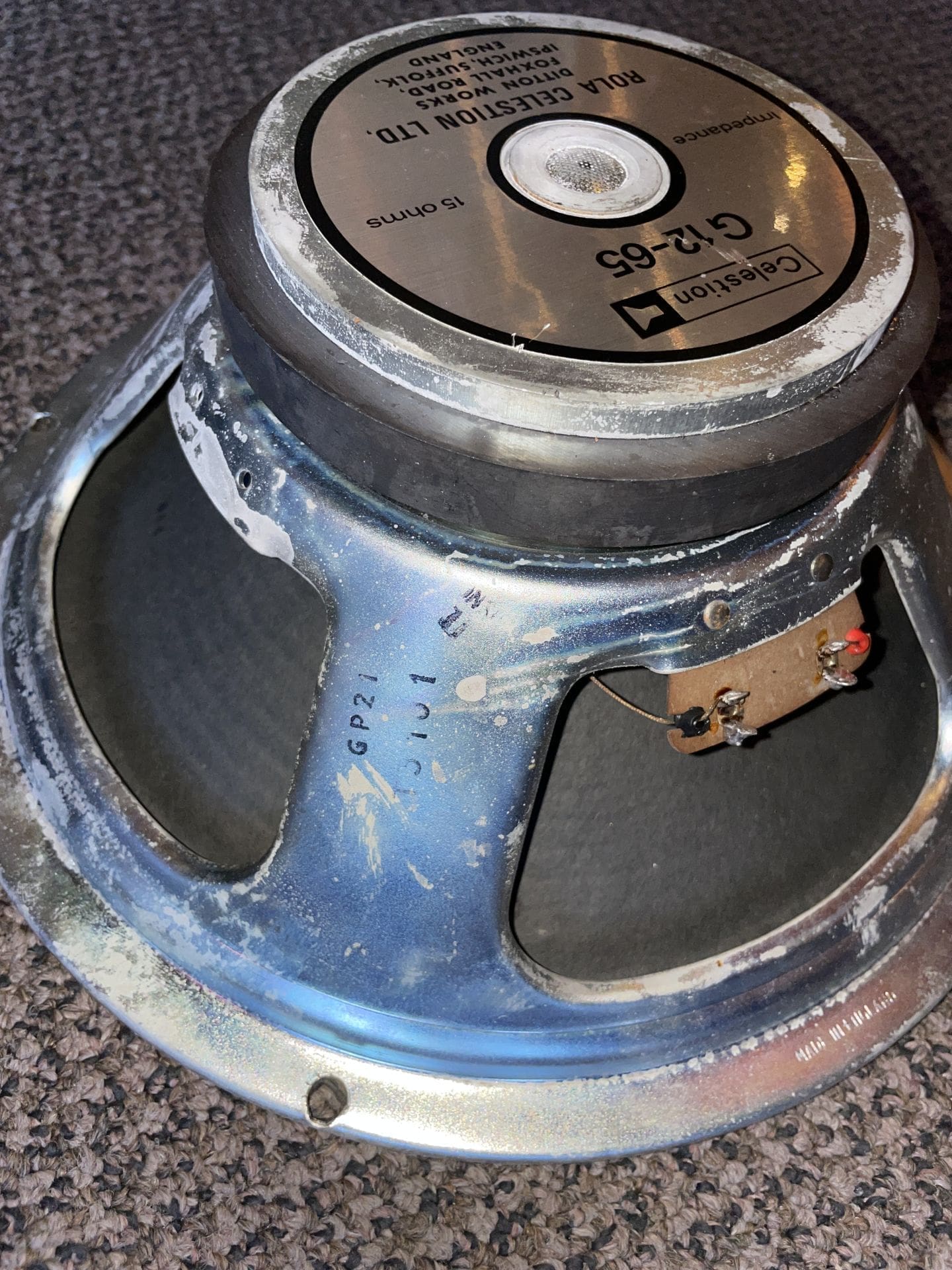 PAIR - 1980s Rola Celestion G12-65 T3054 Speaker 12" / 15 ohm - Image 4