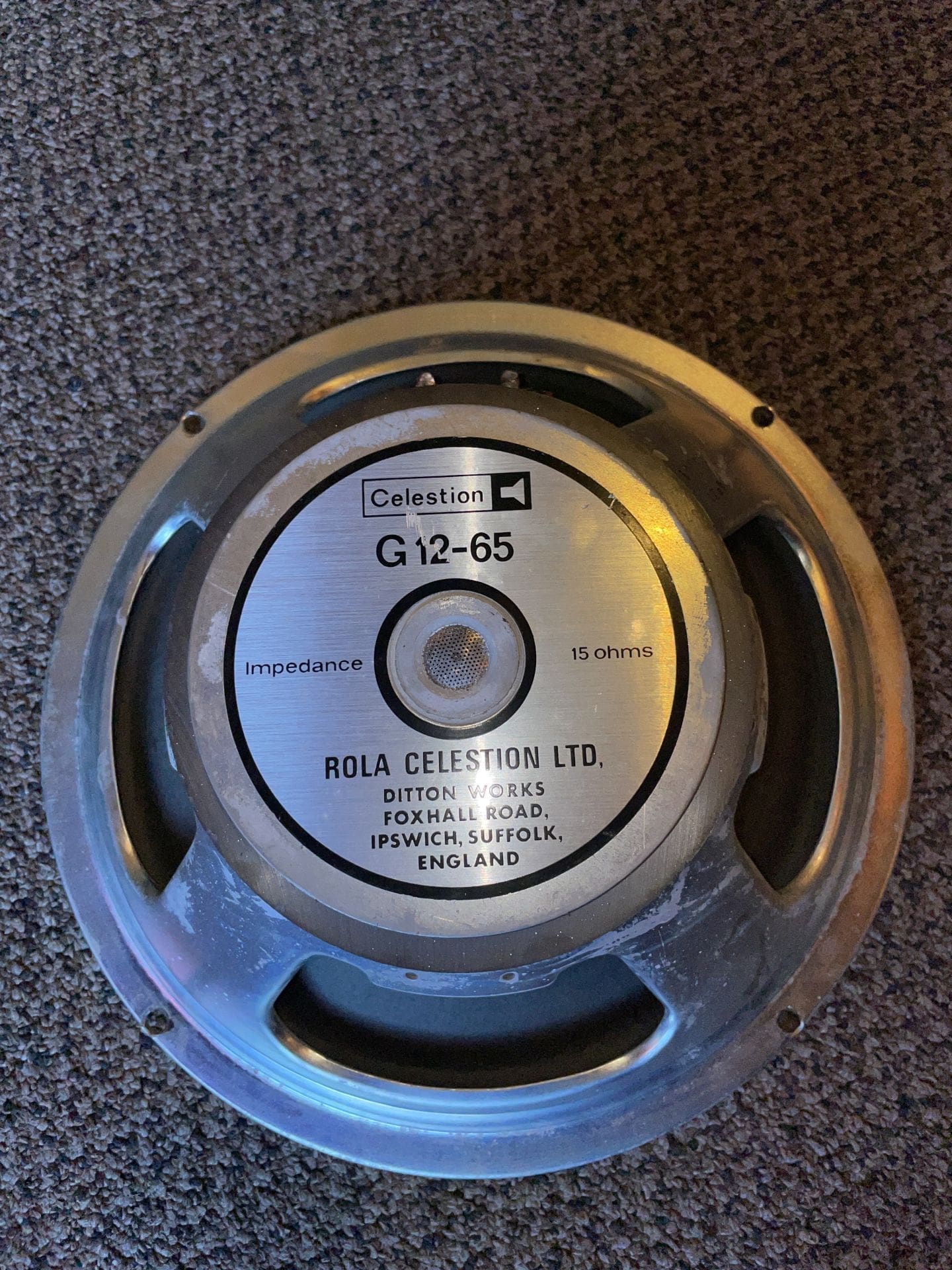 PAIR - 1980s Rola Celestion G12-65 T3054 Speaker 12" / 15 ohm - Image 5