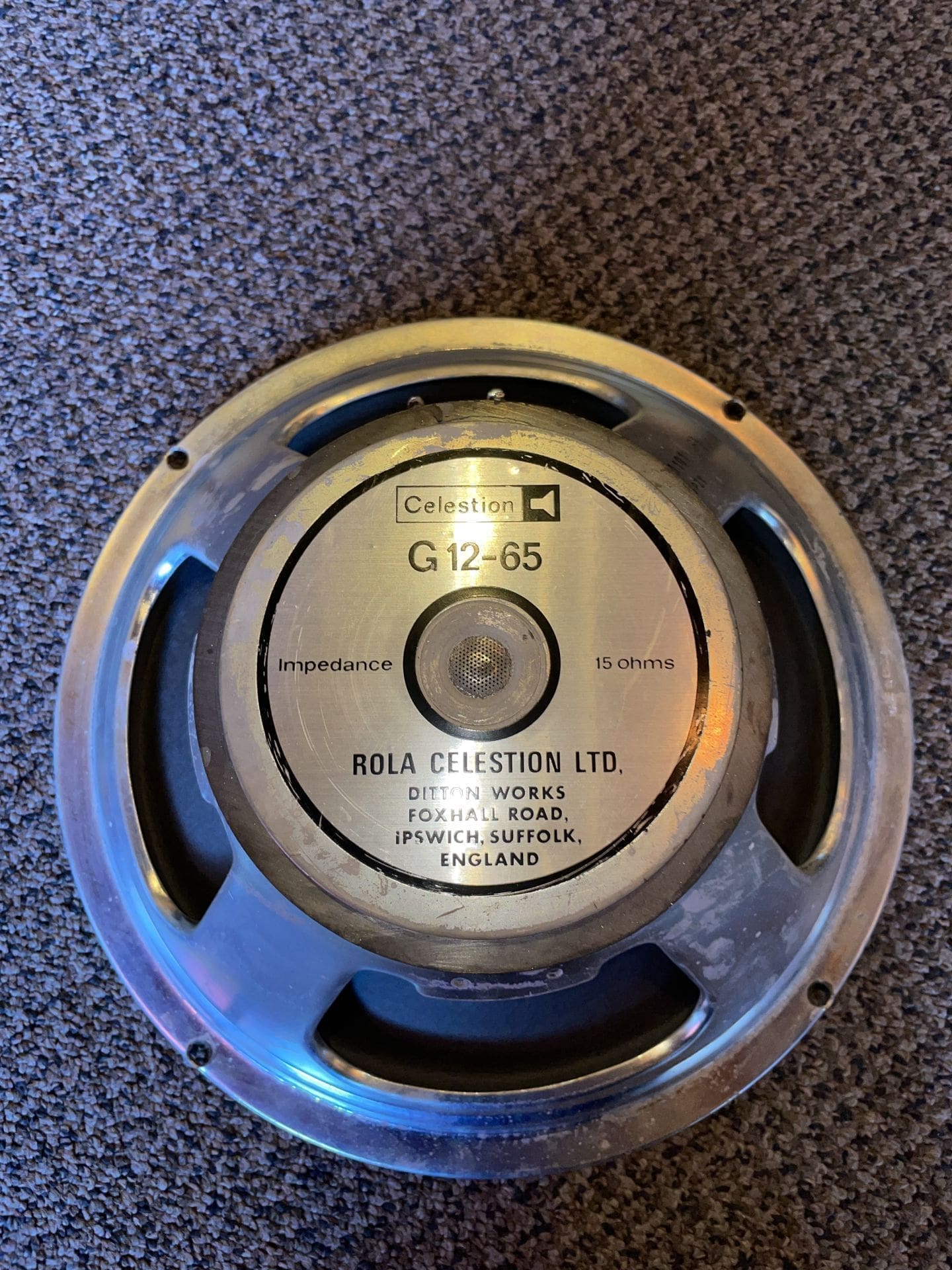 PAIR - 1980s Rola Celestion G12-65 T3054 Speaker 12" / 15 ohm - Image 8