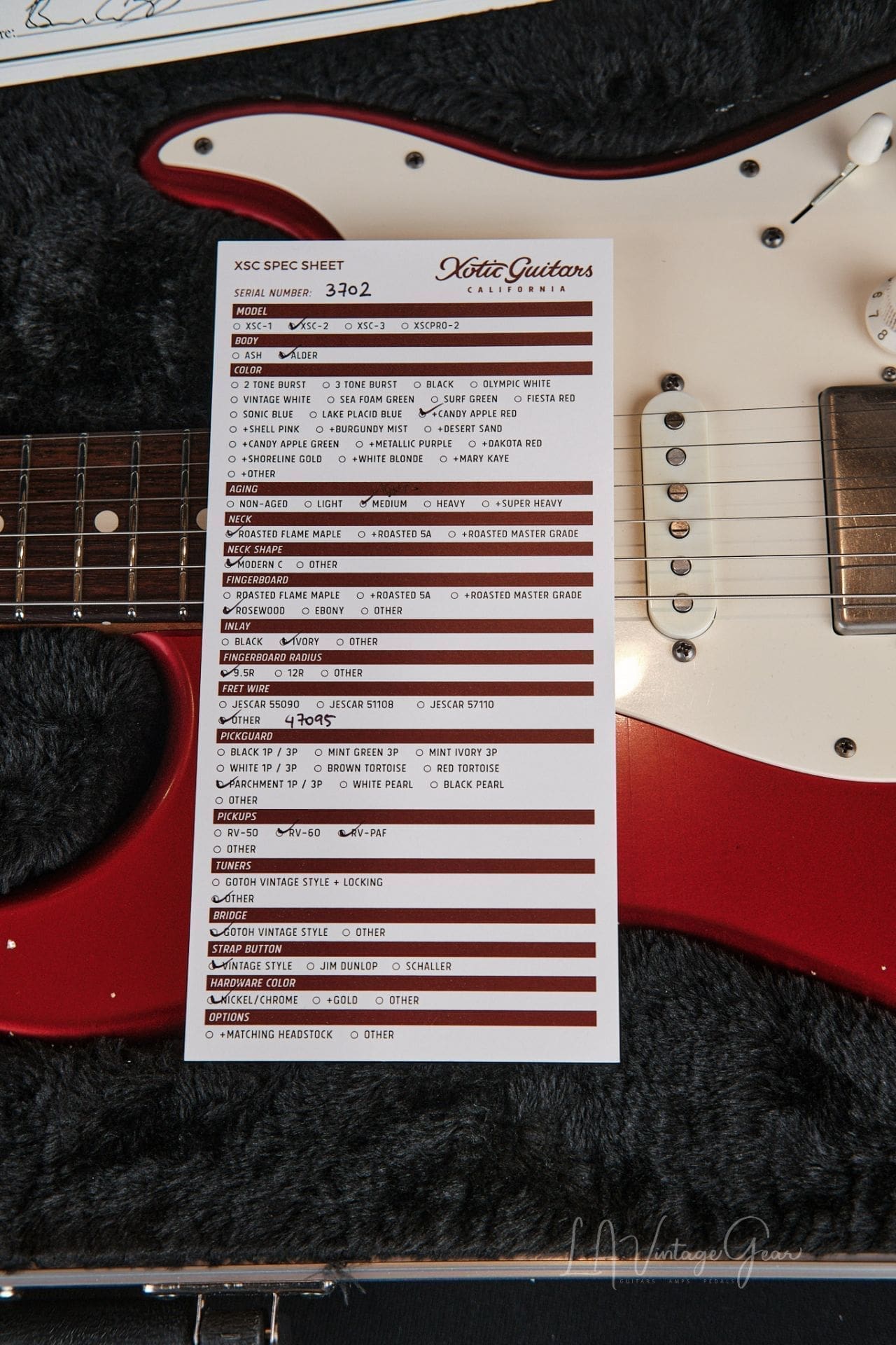 Xotic XSC-2 S-Style Relic’d Electric Guitar – Candy Apple Red Finish #3702 - One of Ten We Just Got In! - Image 12