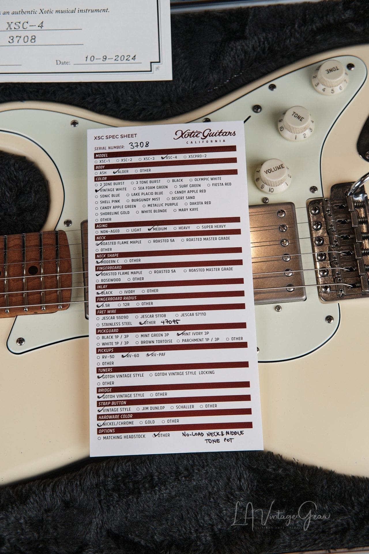 Xotic XSC-4 S-Style Relic'd Electric Guitar - Vintage White Finish #3708- One of Ten We Just Got In! - Image 14