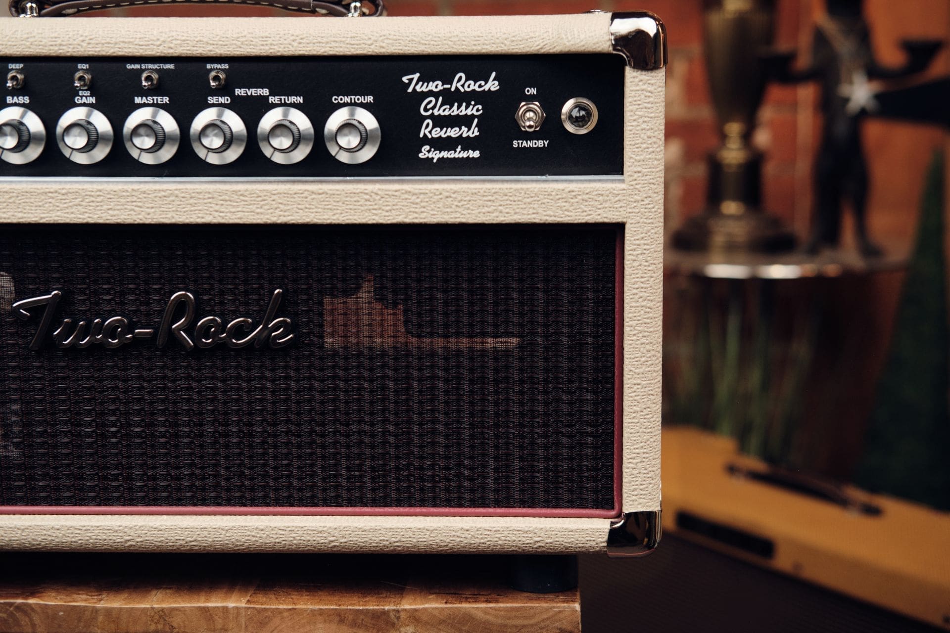 Two Rock Classic Reverb Signature 50 Watt Tube Rectified Head - Blonde Tolex with Oxblood Grillcloth! - Image 4