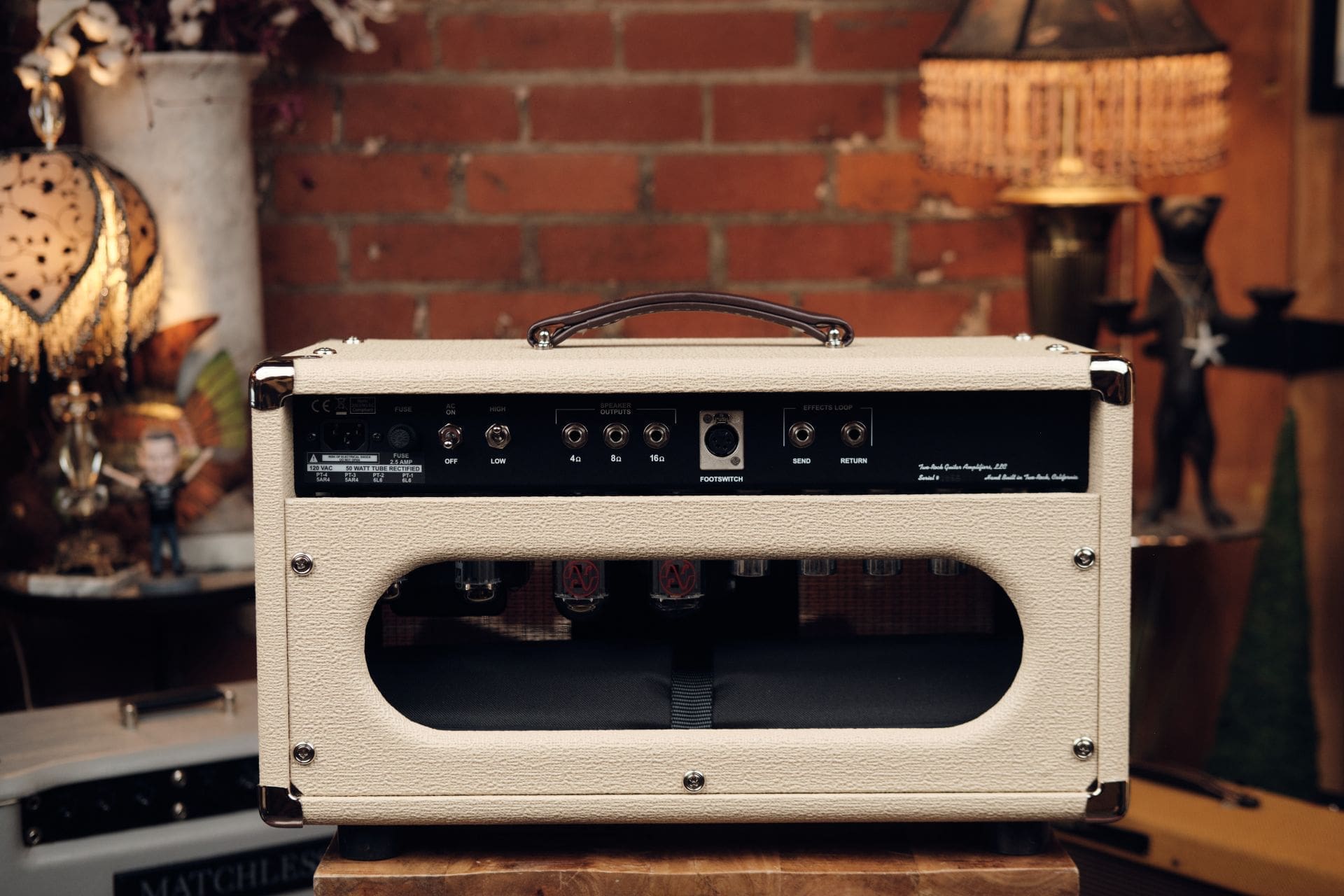 Two Rock Classic Reverb Signature 50 Watt Tube Rectified Head - Blonde Tolex with Oxblood Grillcloth! - Image 5