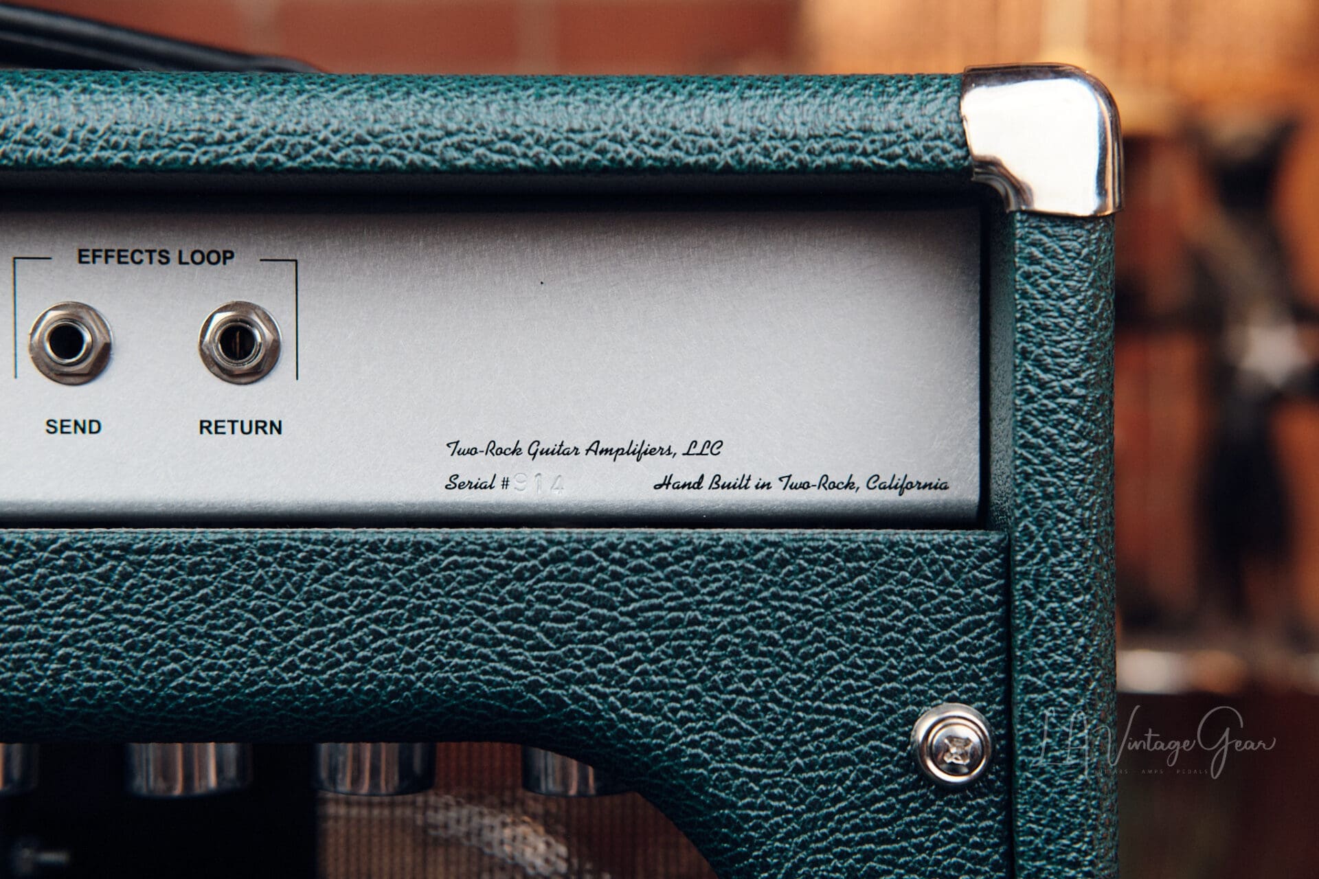 Two Rock Classic Reverb Signature 100W Head and 4x10 Cab - British Racing Green Tolex! - Image 10