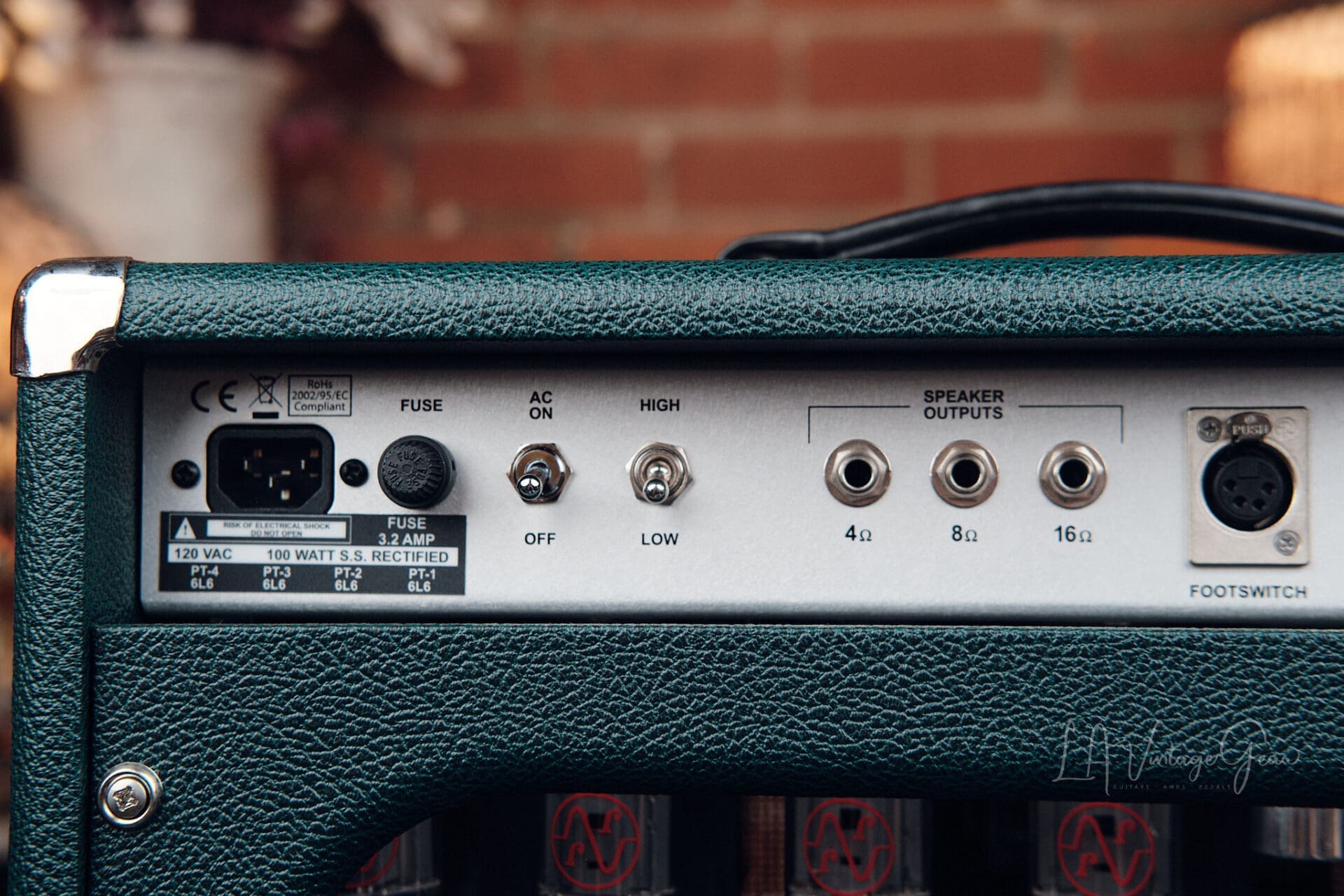 Two Rock Classic Reverb Signature 100W Head and 4x10 Cab - British Racing Green Tolex! - Image 9
