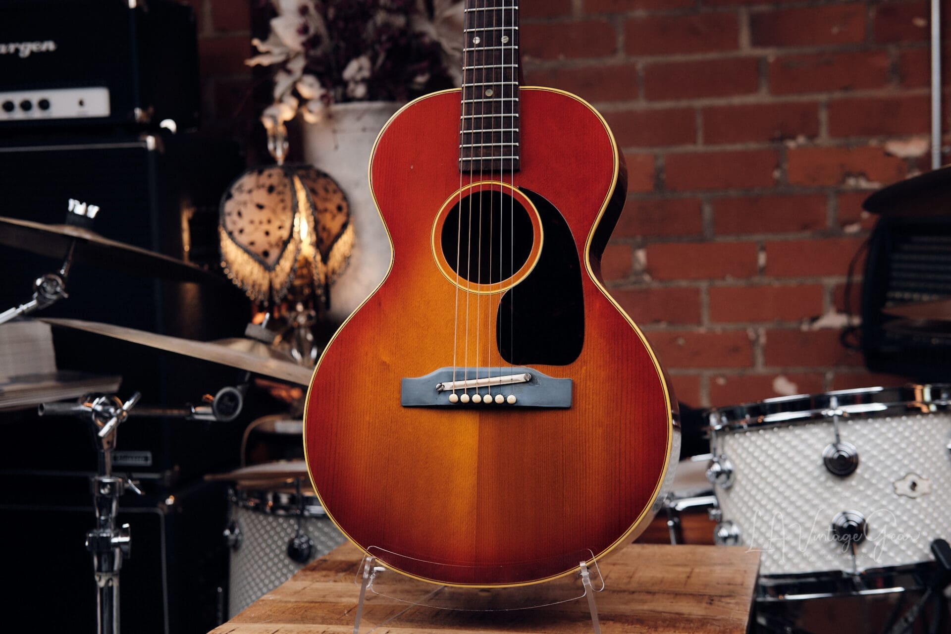 1966 Gibson B-25 3/4 Acoustic Guitar – Sunburst w/ Original Chipboard Case - Image 4