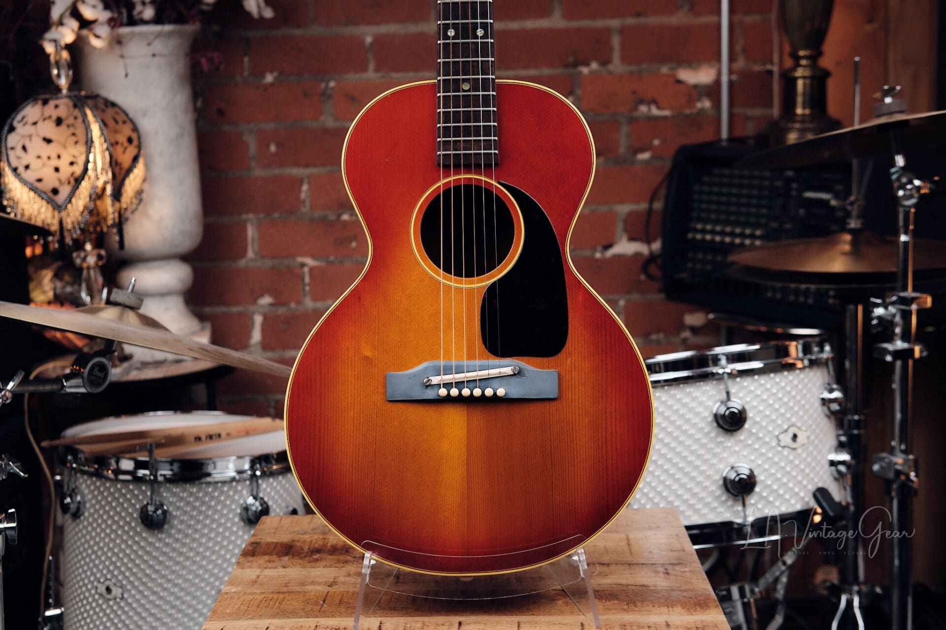 1966 Gibson B-25 3/4 Acoustic Guitar – Sunburst w/ Original Chipboard Case - Image 2