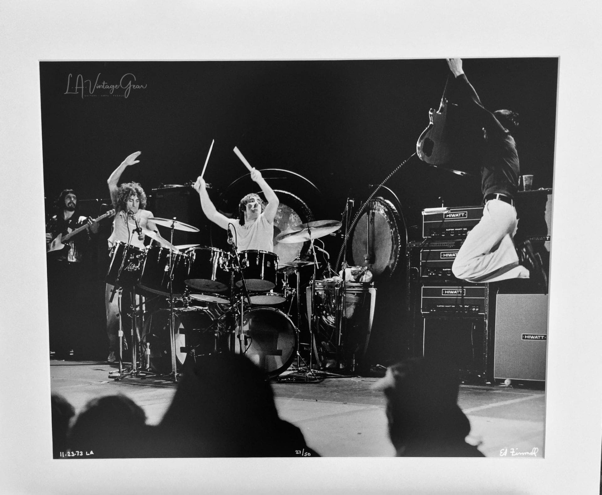 The Who - Quadrophenia Tour 1973 -Authentic Concert Photo by Ed Finnell - B&W - White Matte 20"x24"