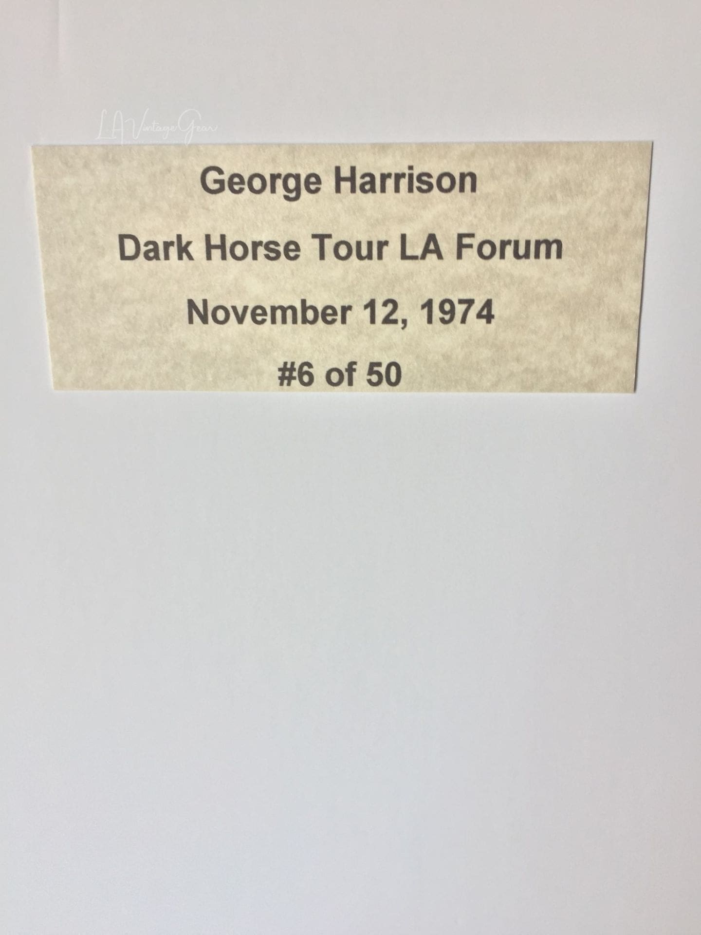 George Harrison Dark Horse Tour L.A. Forum 1974 -Authentic Concert Photo by Ed Finnell - Color - White Matte 20"x40" - Image 2