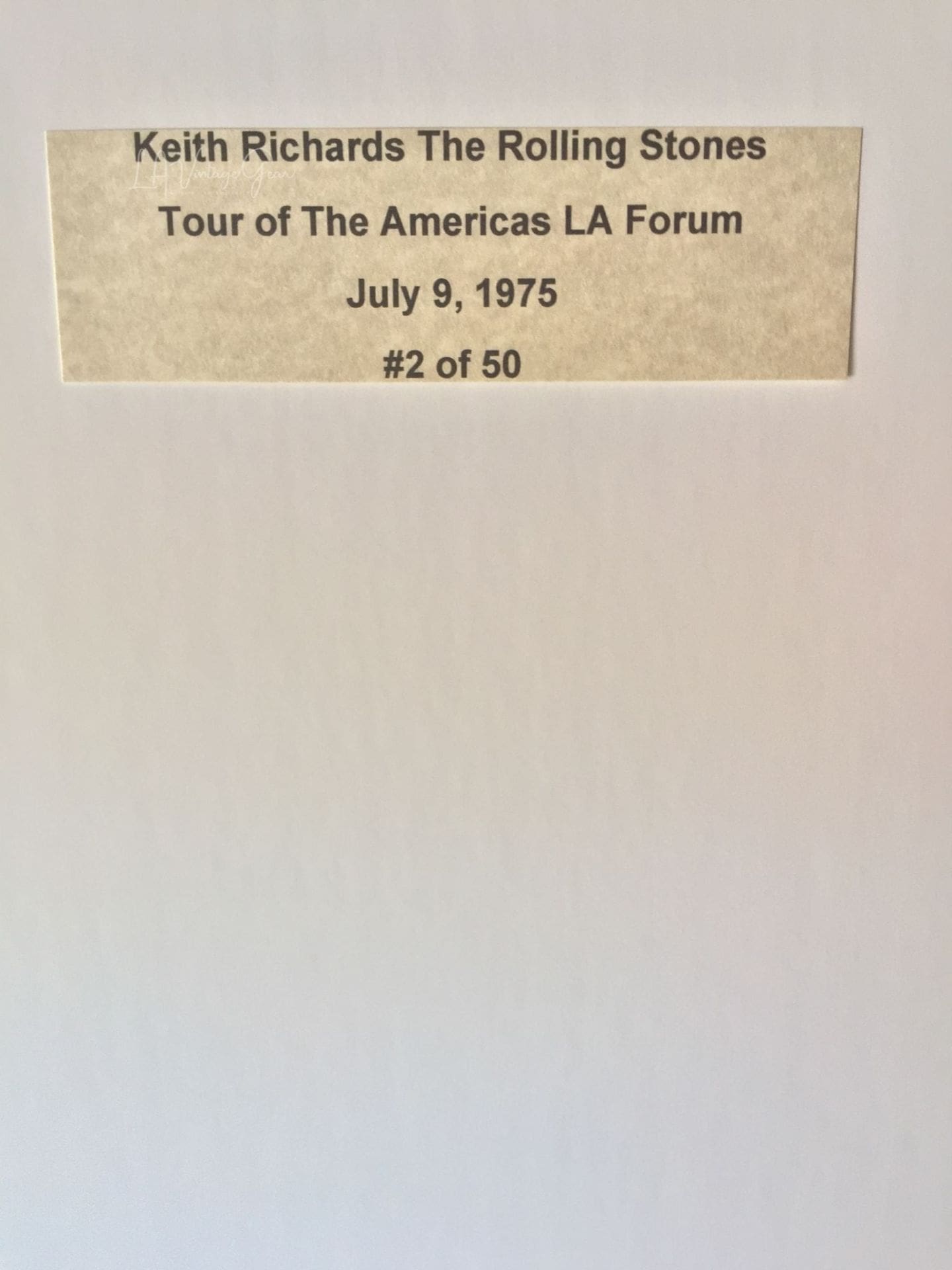 Keith Richards Stones Tour of The Americas L.A. Forum 1975-Authentic Concert Photo by Ed Finnell -White Matte 20"x24" - Image 2