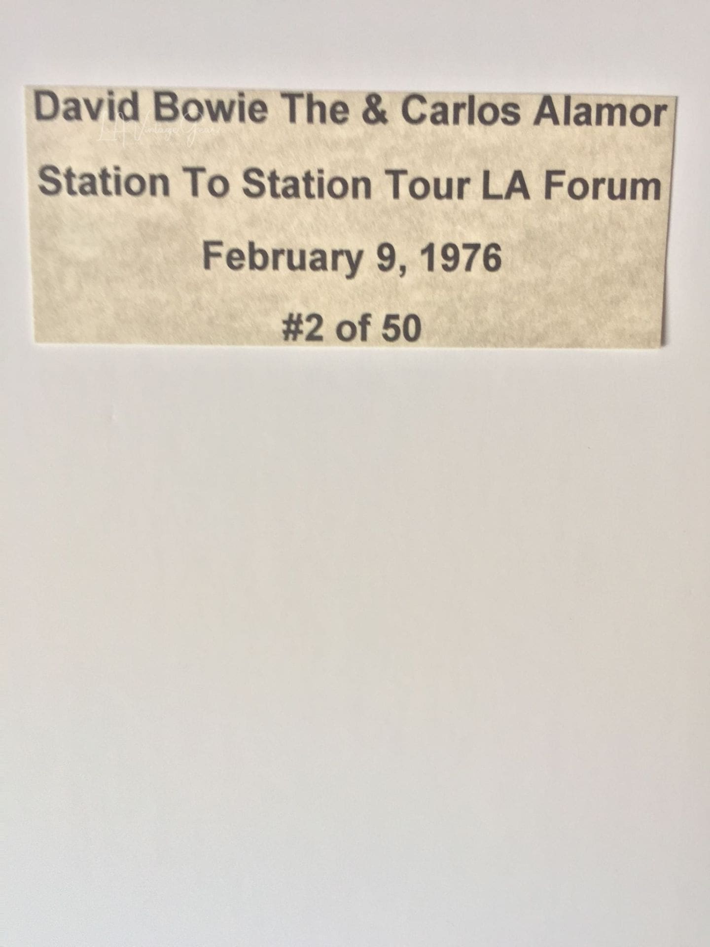 David Bowie & Carlos Alomar Station To Station Tour 1976-Authentic Concert Photo by Ed Finnell - Color-White Matte 20"x24" - Image 2