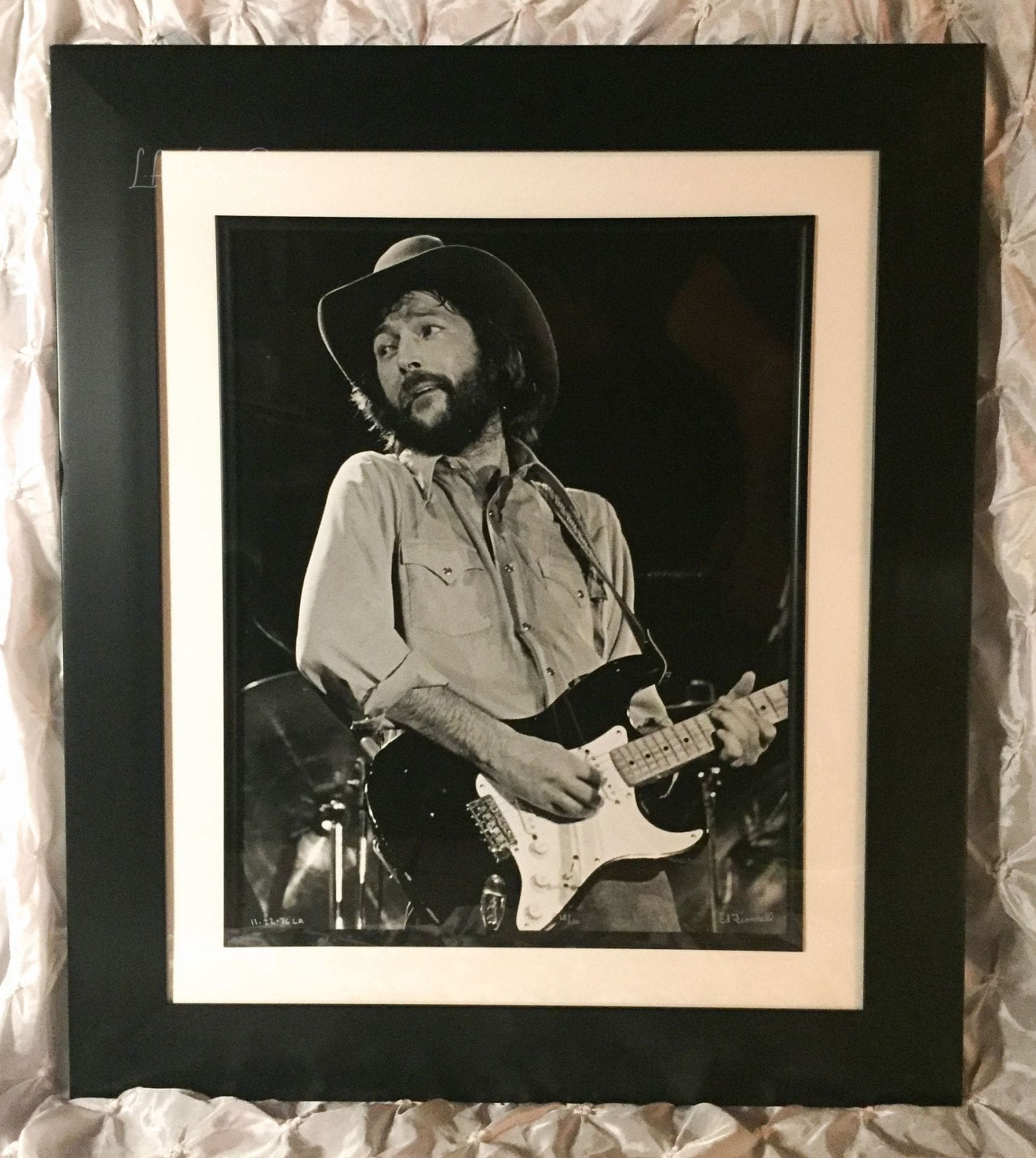 Eric Clapton - No Reason To Cry Tour - L.A. Forum - November 22,1976 - FRAMED Authentic Concert Photos by Ed Finnell on 25"x 29"