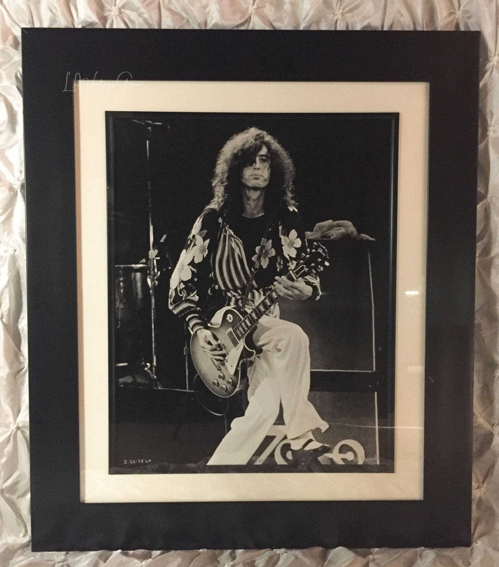 Jimmy Page - Led Zeppelin Physical Graffiti Tour L.A. Forum - March 25, 1975 - FRAMED Authentic Concert Photo by Ed Finnell on 25"x29"
