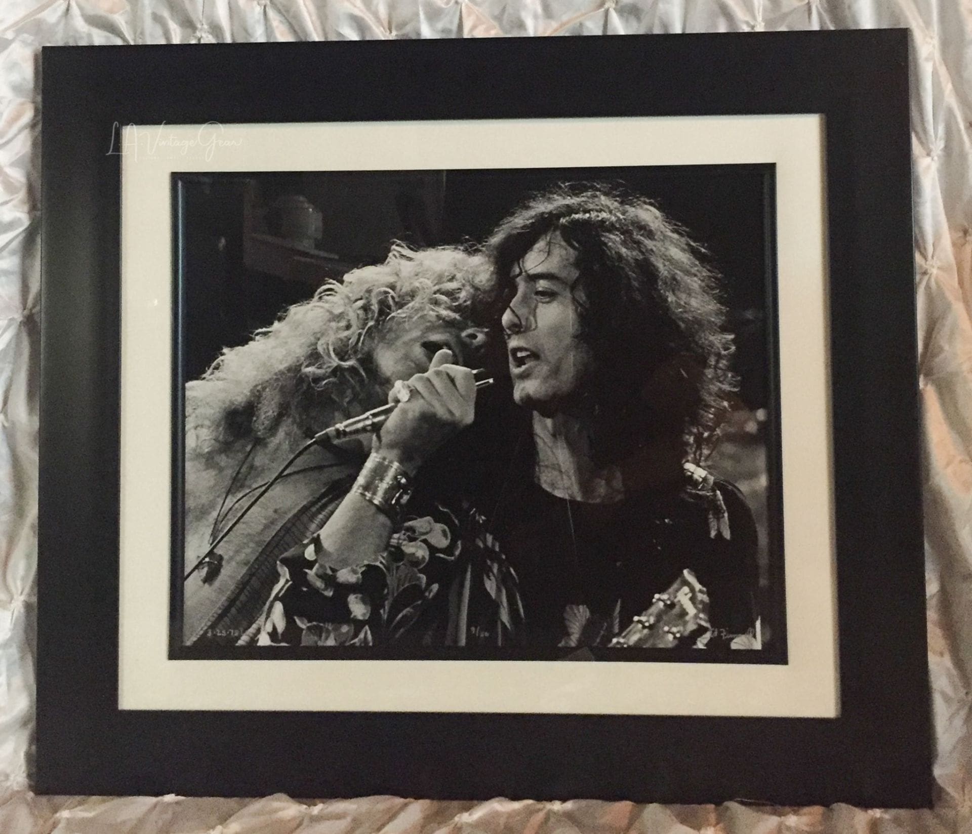 Robert Plant & Jimmy Page - Led Zeppelin - Physical Graffiti Tour L.A. Forum March 25, 1975 - FRAMED Authentic Concert Photo by Ed Finnell on 25"x29"