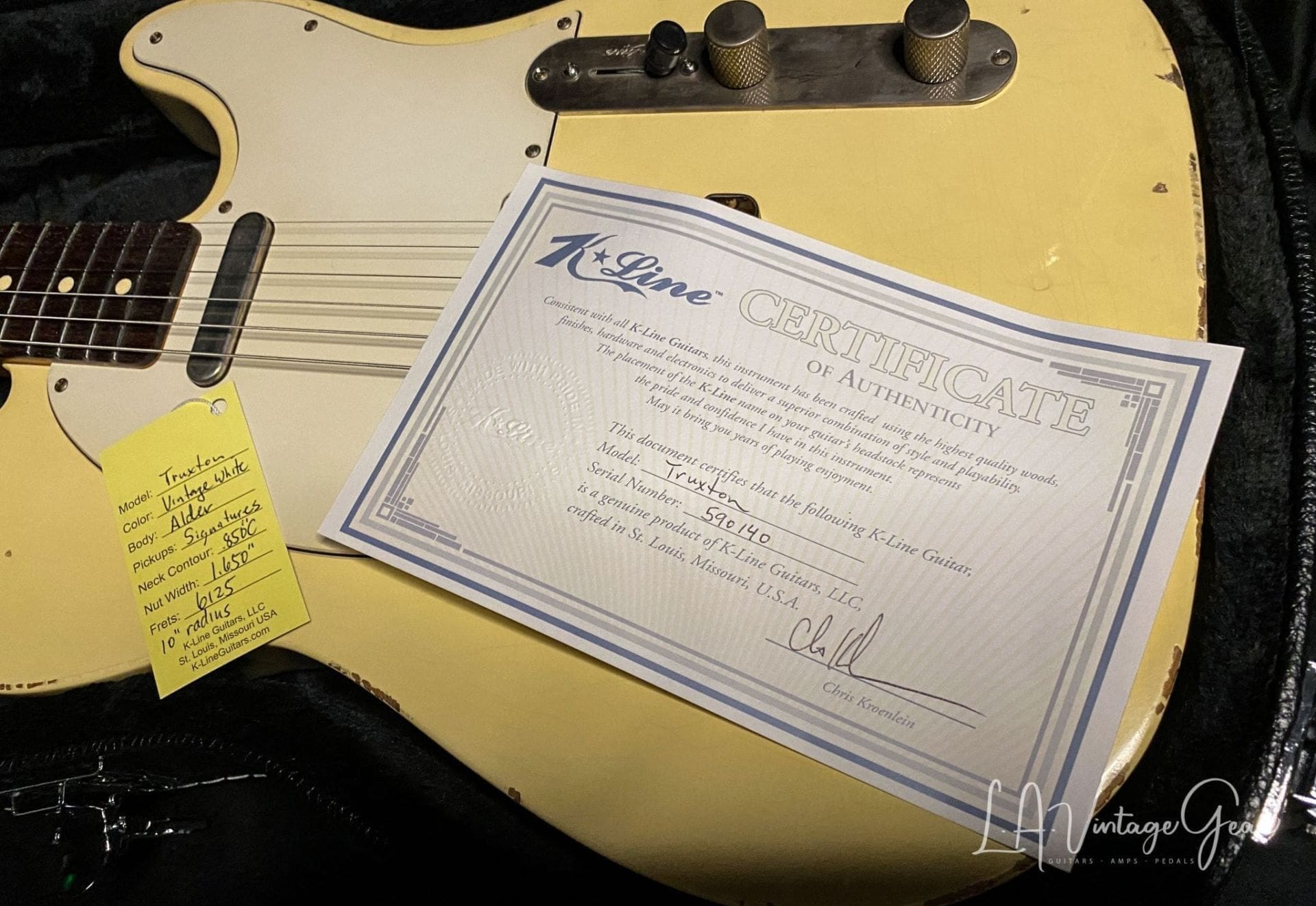 K-Line Truxton T-Style White Guard Electric Guitar in Vintage White -Brand New! - Image 18