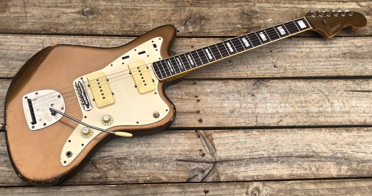 Danocaster Custom Gold/Aged Bronze Offset Electric Guitar - Image 6
