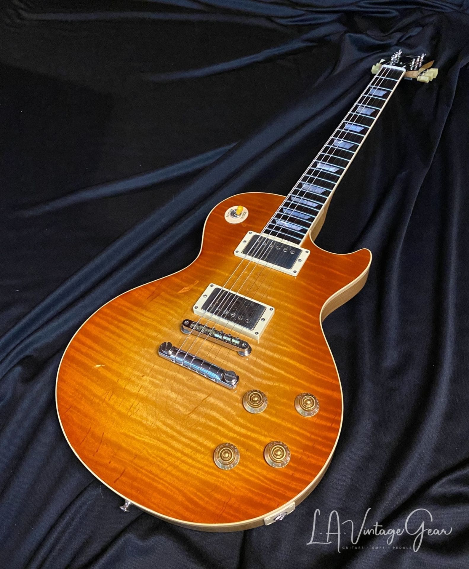 Rutters LP Inspired Guitar - Beautiful One Piece Flame Top ! Ron Ellis Humbuckers ! Korina Back