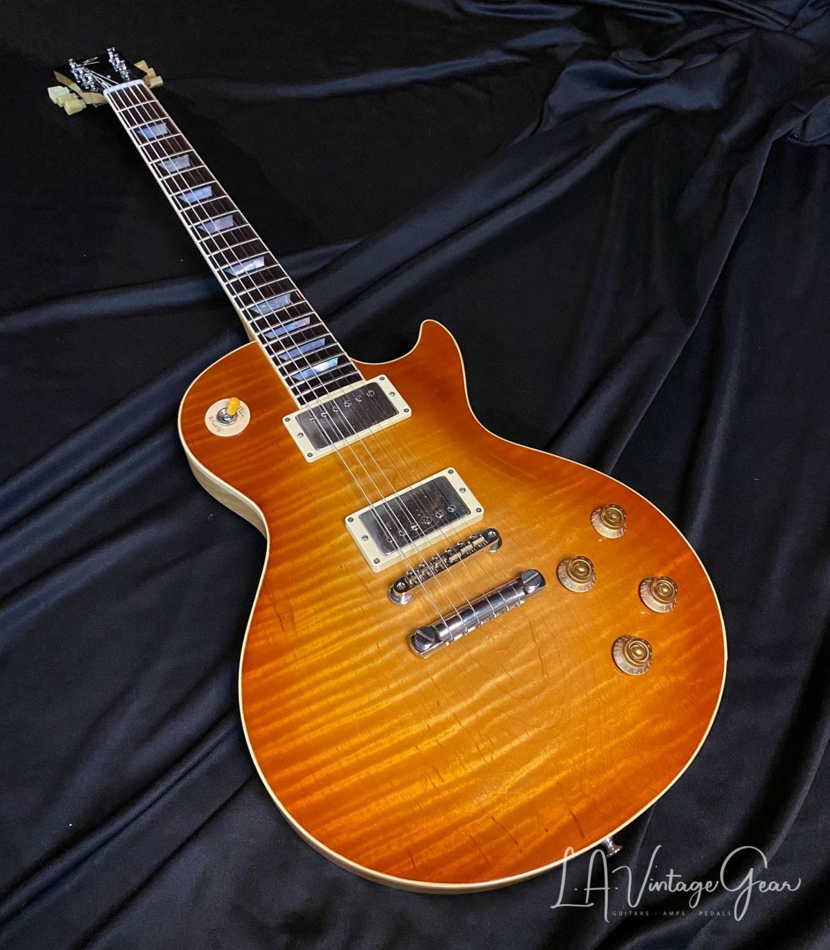 Rutters LP Inspired Guitar - Beautiful One Piece Flame Top ! Ron Ellis Humbuckers ! Korina Back - Image 3