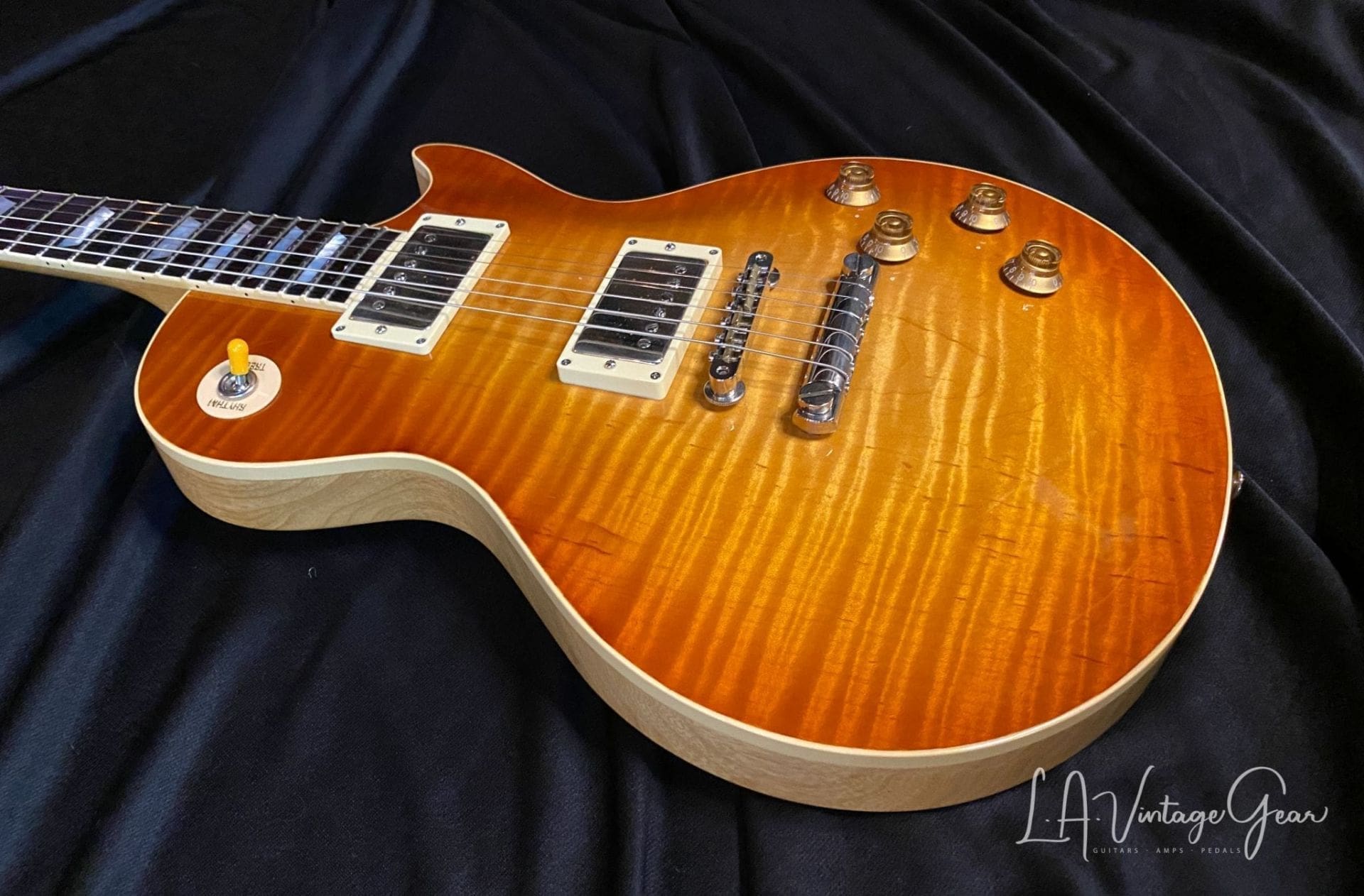 Rutters LP Inspired Guitar - Beautiful One Piece Flame Top ! Ron Ellis Humbuckers ! Korina Back - Image 4