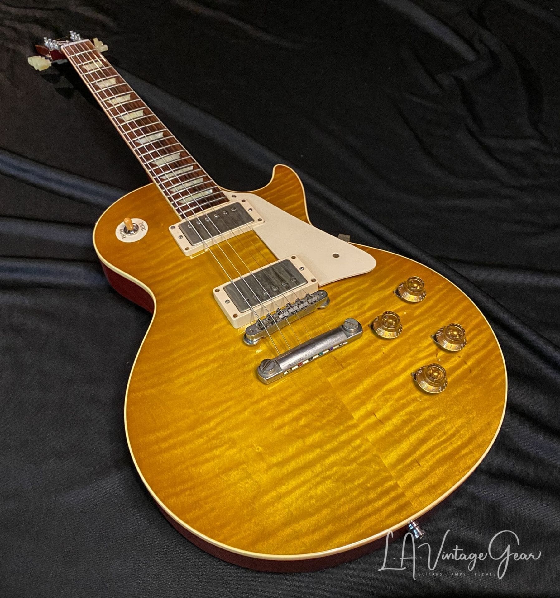 Gibson '59 Reissue Les Paul Custom VOS Electric Guitar 2014 Sunrise Tea Burst Flame Top - Image 3
