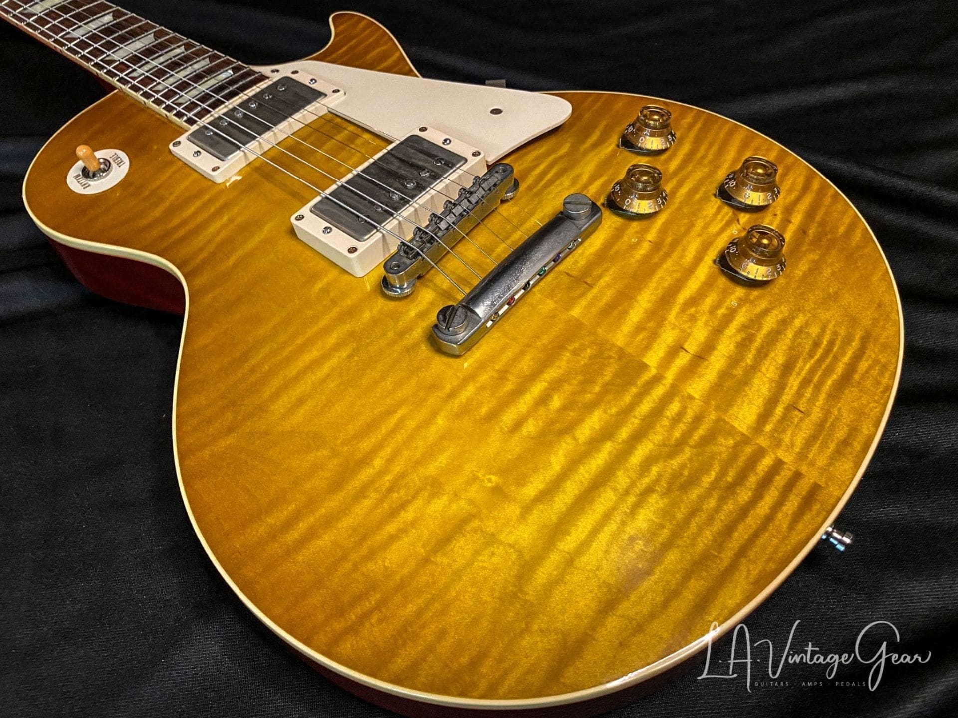 Gibson '59 Reissue Les Paul Custom VOS Electric Guitar 2014 Sunrise Tea Burst Flame Top - Image 4