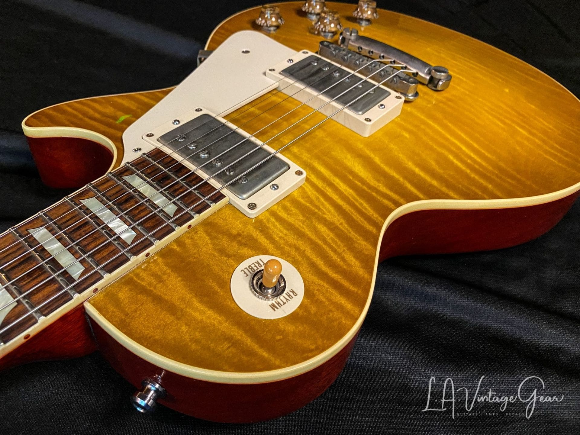 Gibson '59 Reissue Les Paul Custom VOS Electric Guitar 2014 Sunrise Tea Burst Flame Top - Image 5