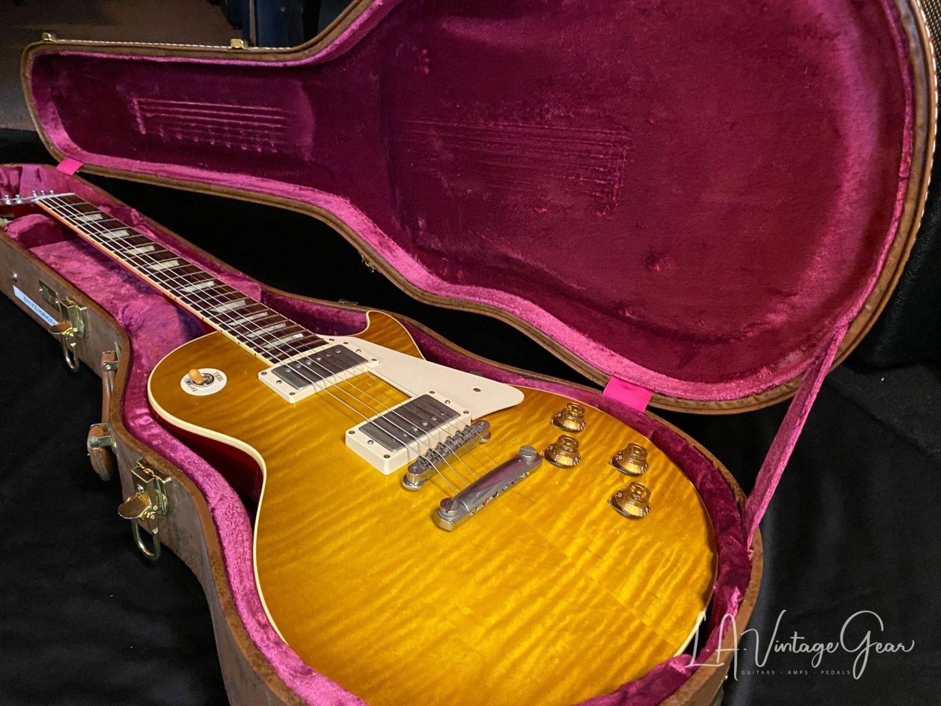 Gibson '59 Reissue Les Paul Custom VOS Electric Guitar 2014 Sunrise Tea Burst Flame Top - Image 18