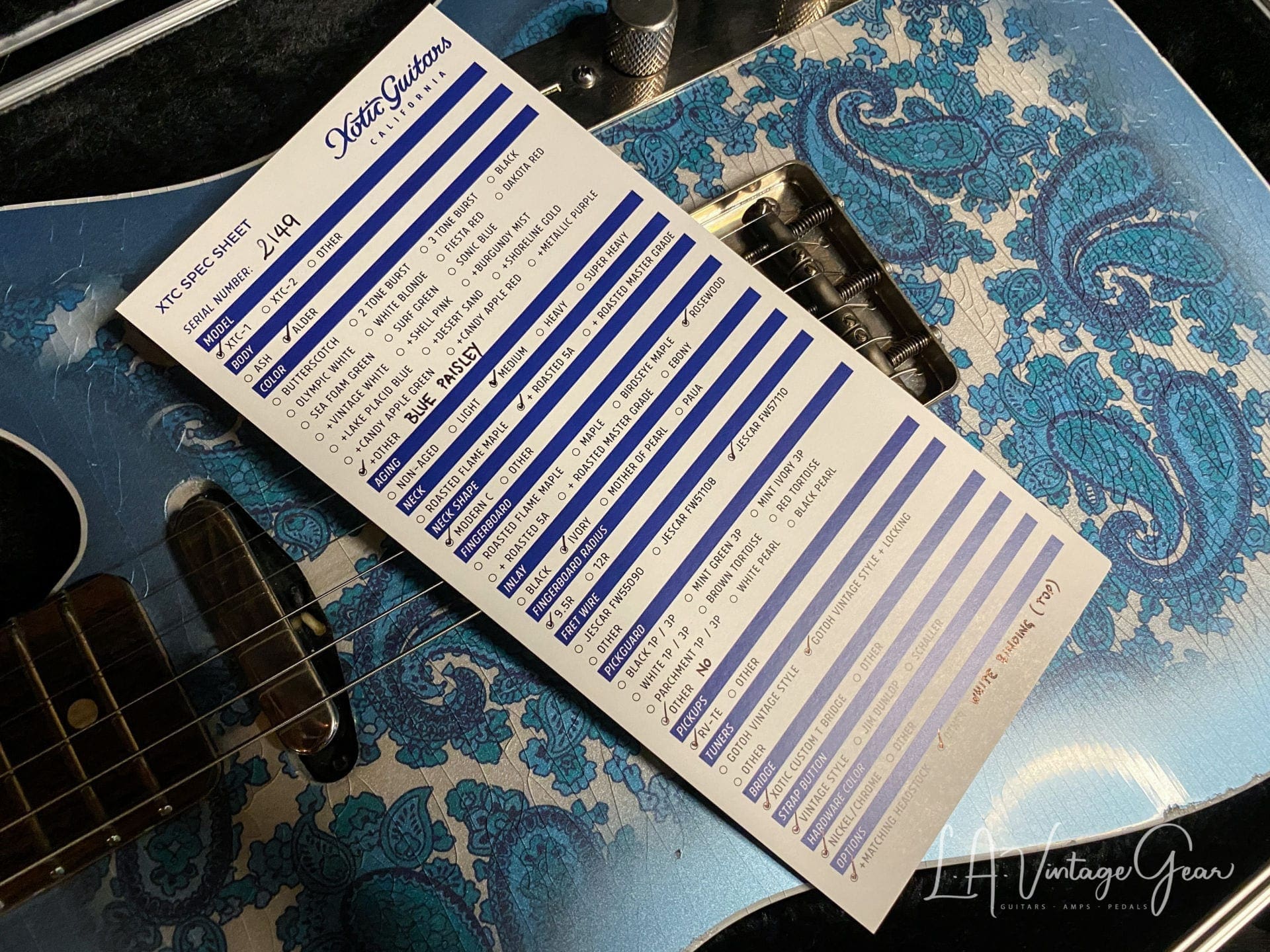 Xotic Blue Paisley T-Style Guitar XTC-1 #2149 - Image 17