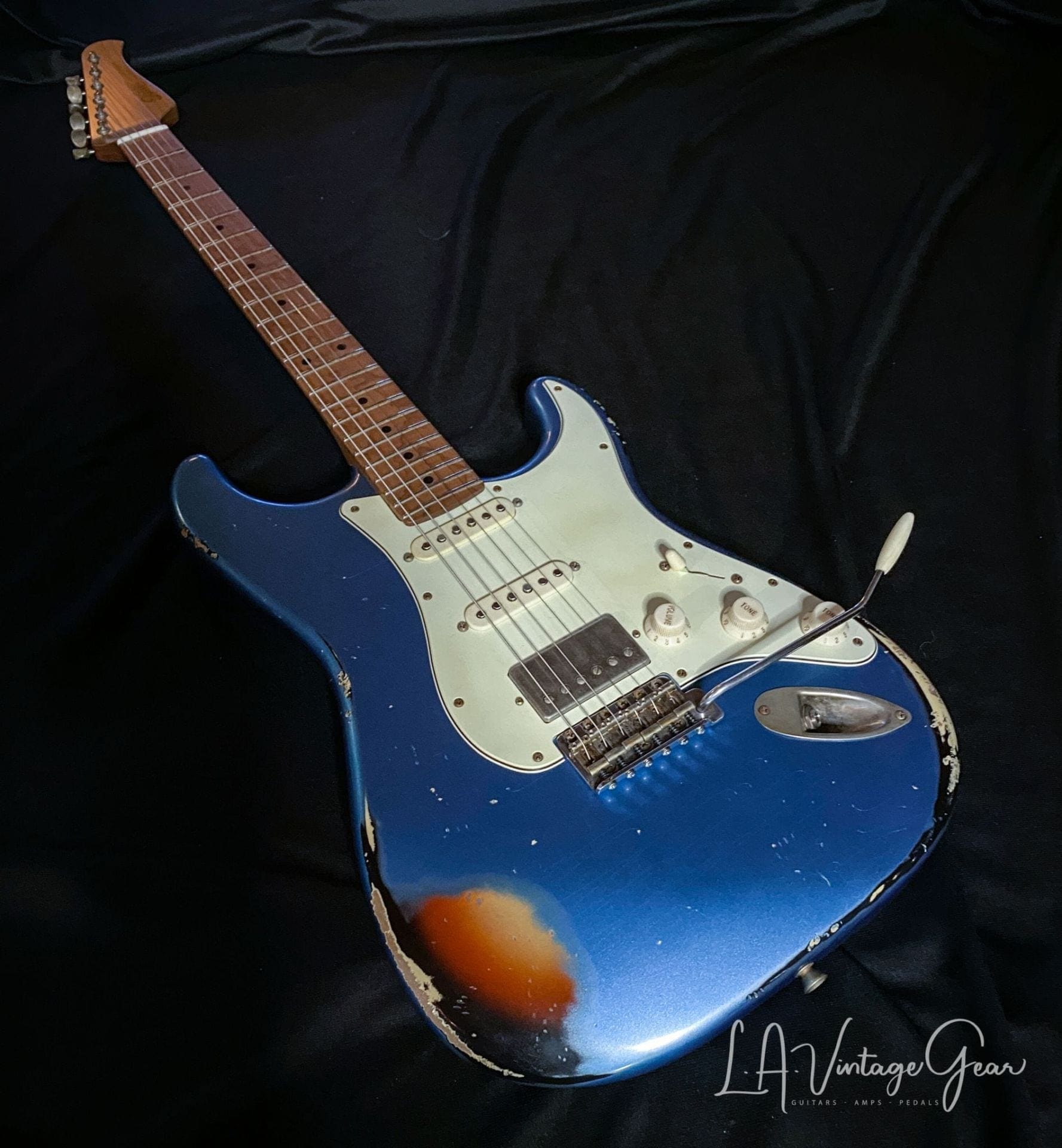 Xotic S-Style Electric Guitar XSC-2 in Lake Placid Blue over a 3T 'Burst #1915 - Image 3
