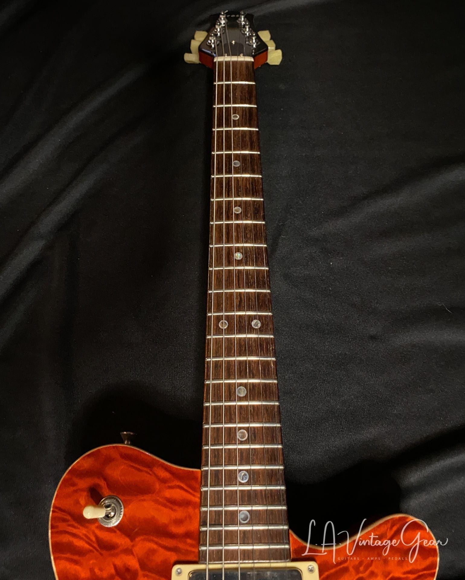 Grosh Set Neck Electric Guitar in a Deep 6120 Orange Finish - Image 11