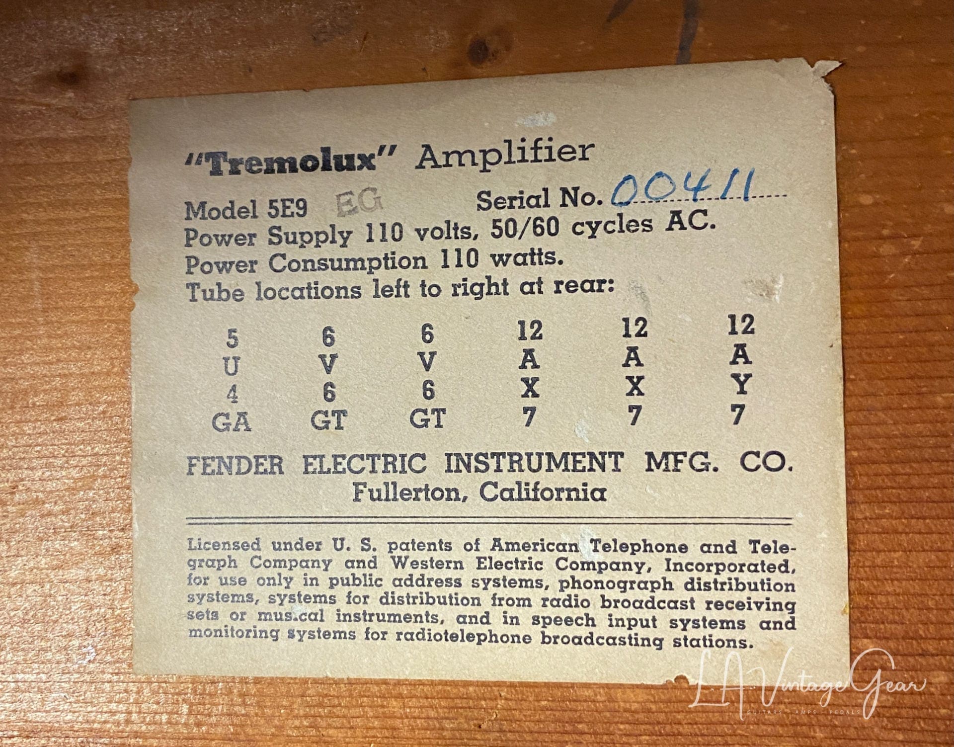 (SOLD) 1955 Vintage Fender Tremolux Tweed Guitar Amplifier -5E9 Circuit - We LOVE this amp ! - Image 9