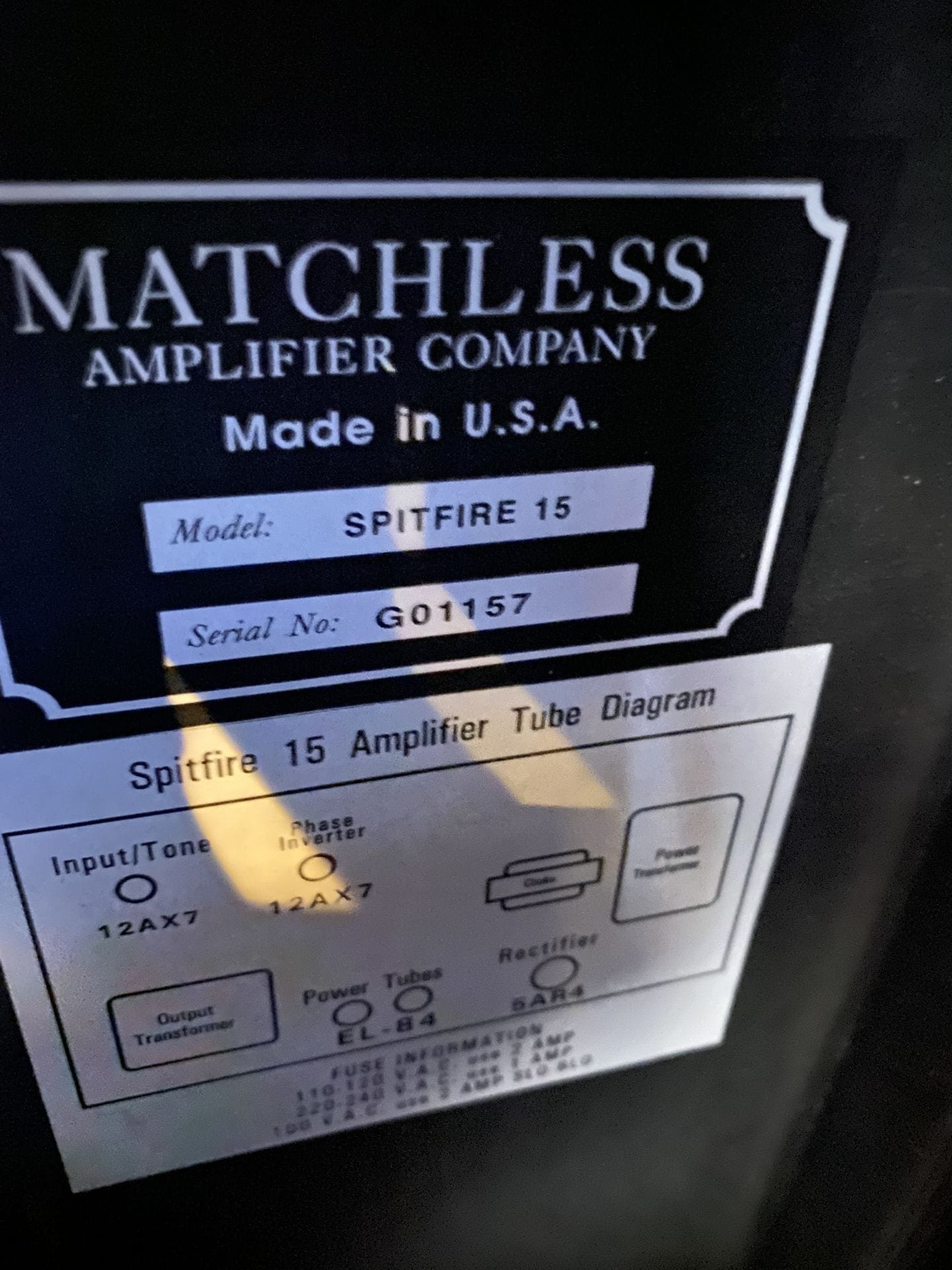 Matchless Spitfire 15 Combo Amplifier - Versatility & Tone! - Studio Used Only - Great Amp ! - Image 11