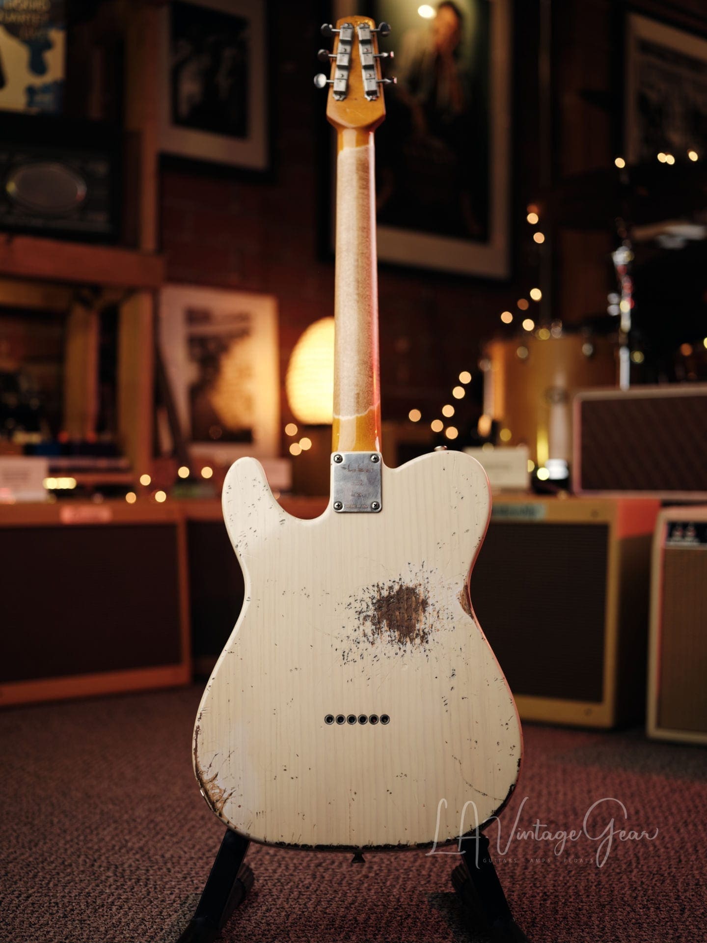 Shabat 'Lion' T-Style Electric Guitar - Vintage White Finish - Pine Body and Lollar J Street Pickups! - Image 12