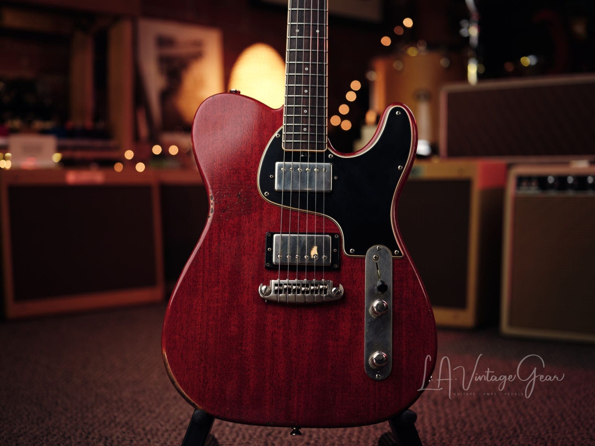 Shabat 'Lion Special' T-Style Electric Guitar - Cherry Mahogany Finish! - Image 2