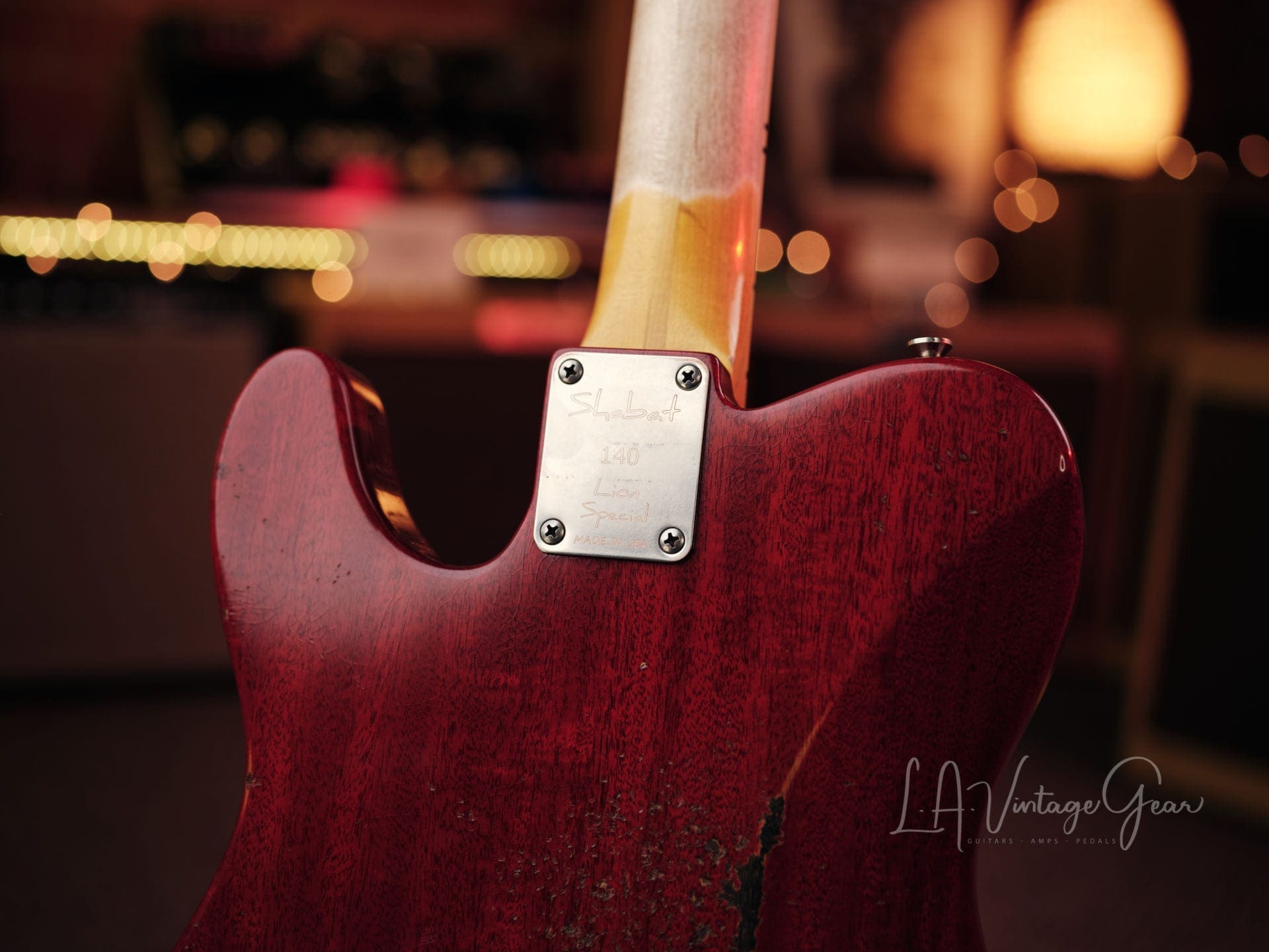 Shabat 'Lion Special' T-Style Electric Guitar - Cherry Mahogany Finish! - Image 9