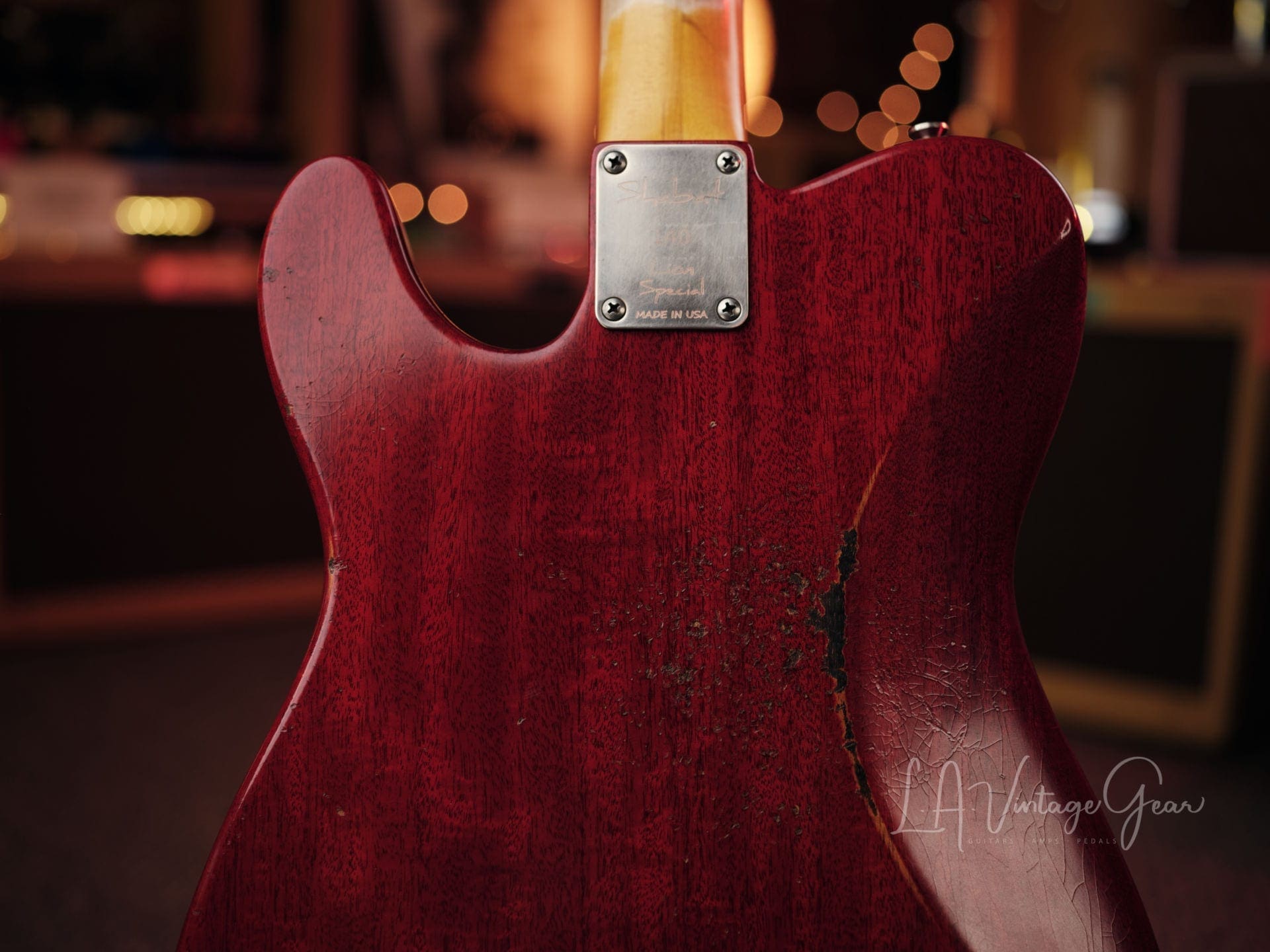 Shabat 'Lion Special' T-Style Electric Guitar - Cherry Mahogany Finish! - Image 10