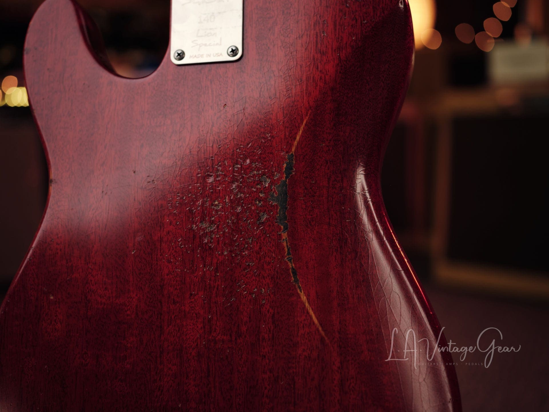 Shabat 'Lion Special' T-Style Electric Guitar - Cherry Mahogany Finish! - Image 11