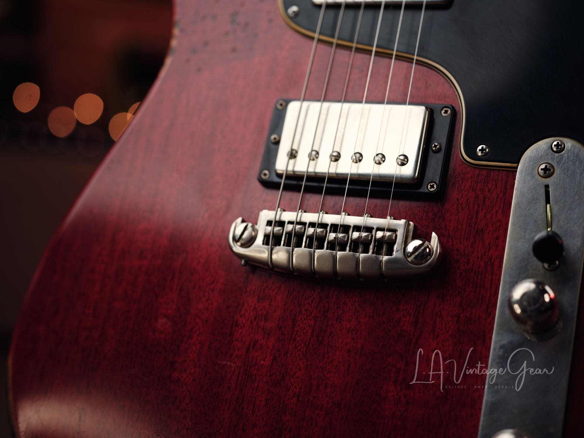 Shabat 'Lion Special' T-Style Electric Guitar - Cherry Mahogany Finish! - Image 6