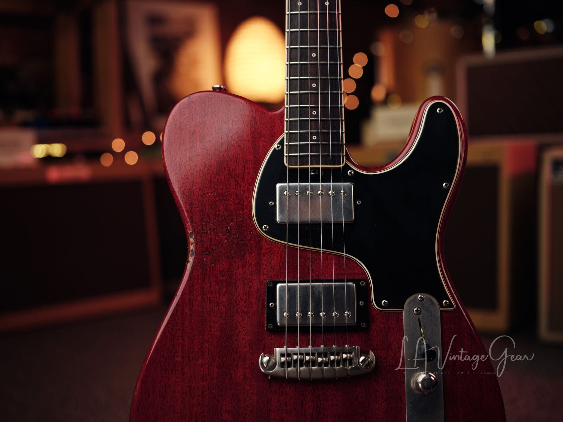 Shabat 'Lion Special' T-Style Electric Guitar - Cherry Mahogany Finish! - Image 4
