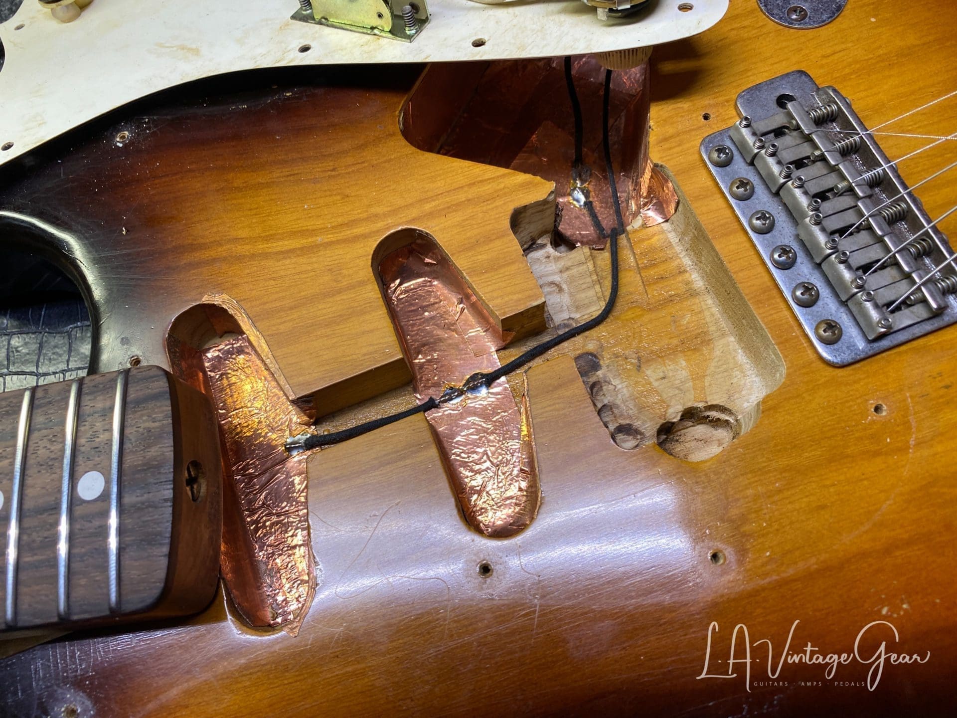 Danocaster Double Cut SSH Custom Electric Guitar - 2.5T Sunburst and Arcane Pickups - Image 14