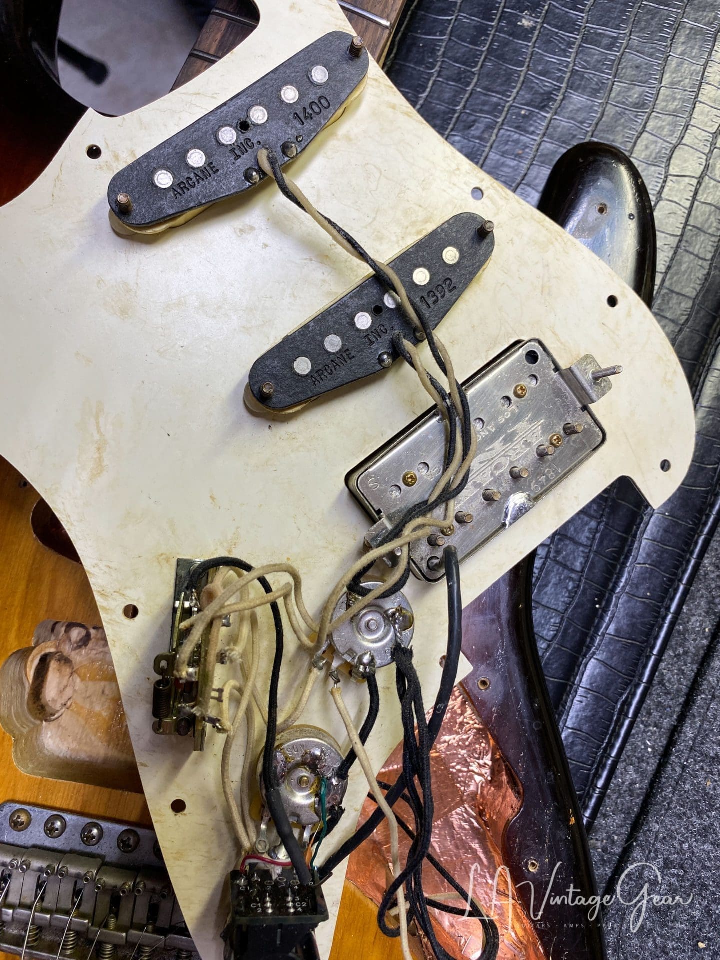 Danocaster Double Cut SSH Custom Electric Guitar - 2.5T Sunburst and Arcane Pickups - Image 15