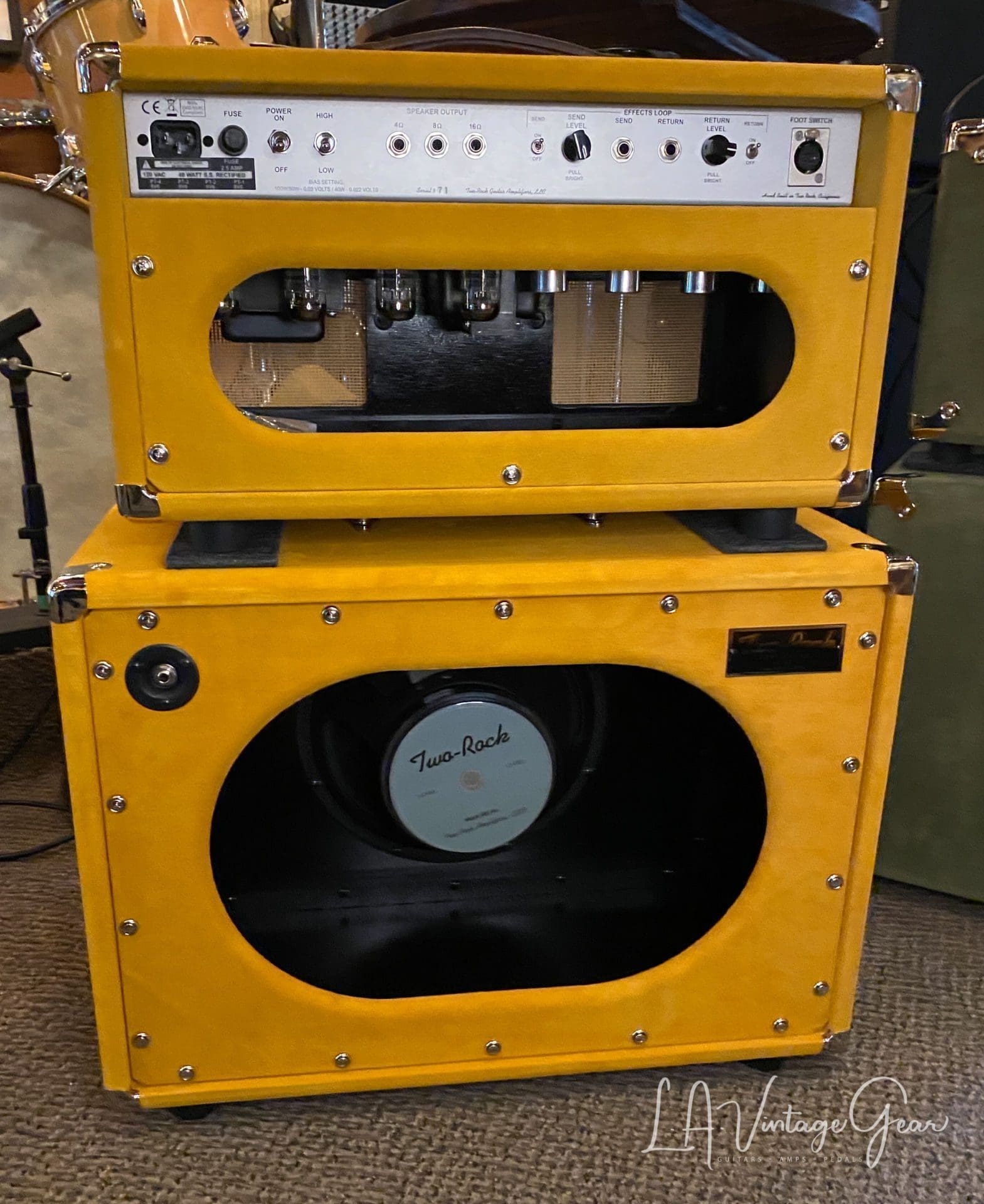 (Pre-Order) Two Rock TS1 40 Watt Head & Matching 1 x 12 Cab - Gold Suede Finish & Cane Cloth - Image 5