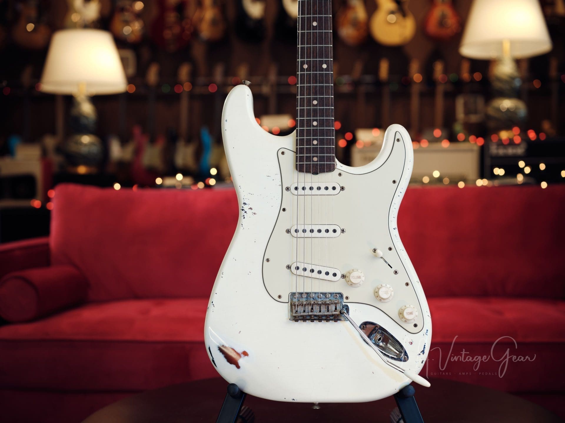 Mario Martin Oly White S-Style Relic Electric Guitar - Ash Body & Arcane Pups - Brand New! - Image 3