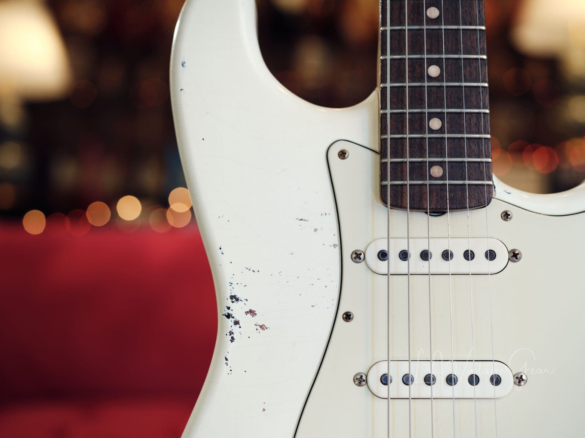 Mario Martin Oly White S-Style Relic Electric Guitar - Ash Body & Arcane Pups - Brand New! - Image 8