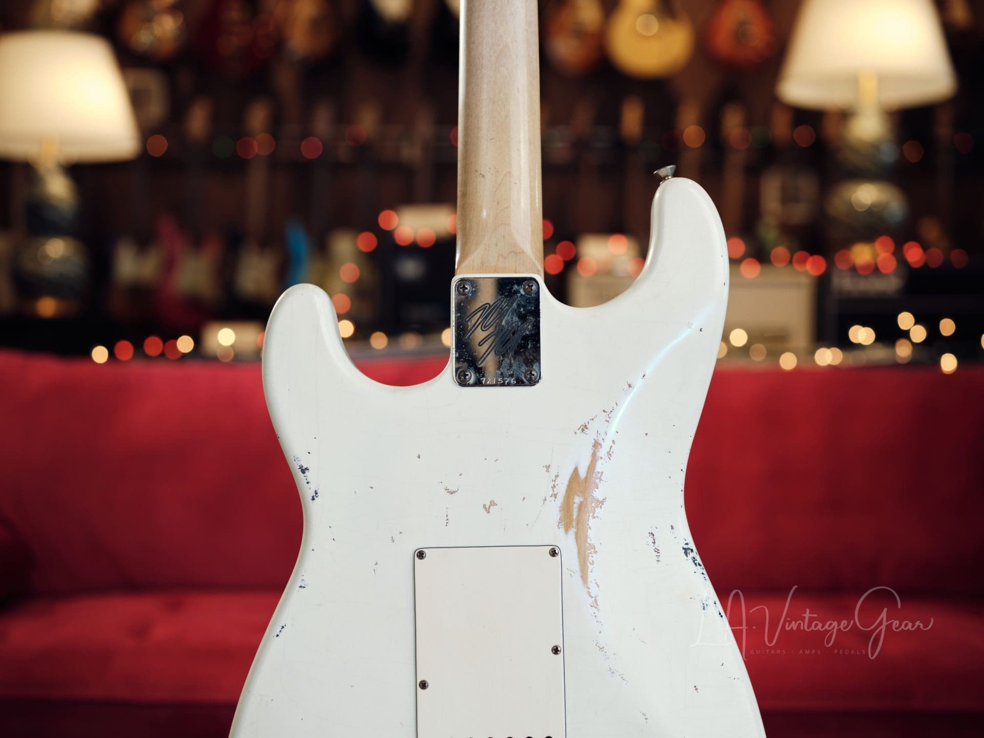 Mario Martin Oly White S-Style Relic Electric Guitar - Ash Body & Arcane Pups - Brand New! - Image 10