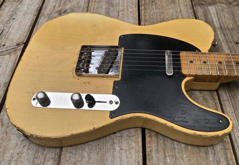 Danocaster Single Cut Butterscotch Blackguard Electric Guitar - One Piece Ash Body & Budz A3 Pickups! - Image 2