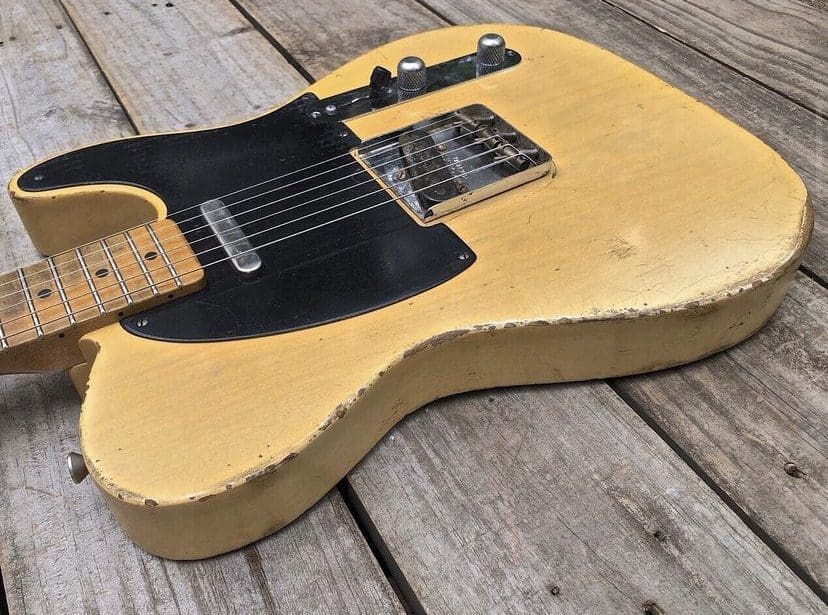 Danocaster Single Cut Butterscotch Blackguard Electric Guitar - One Piece Ash Body & Budz A3 Pickups! - Image 3