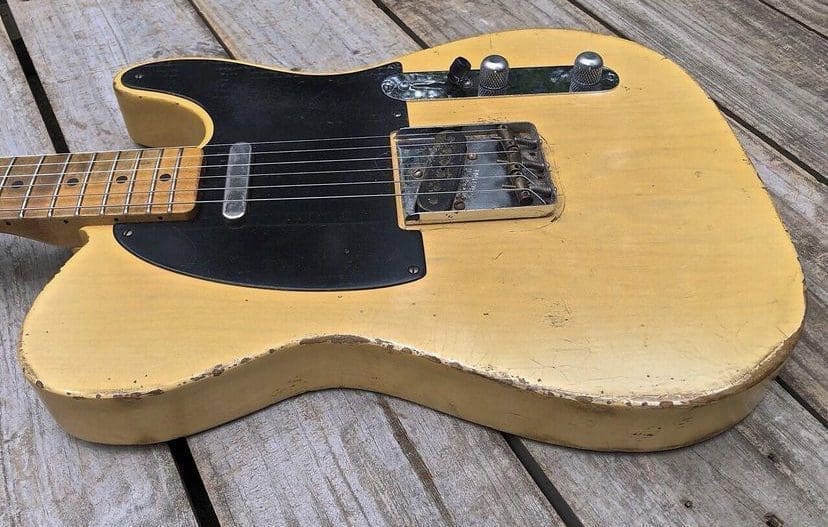 Danocaster Single Cut Butterscotch Blackguard Electric Guitar - One Piece Ash Body & Budz A3 Pickups! - Image 5